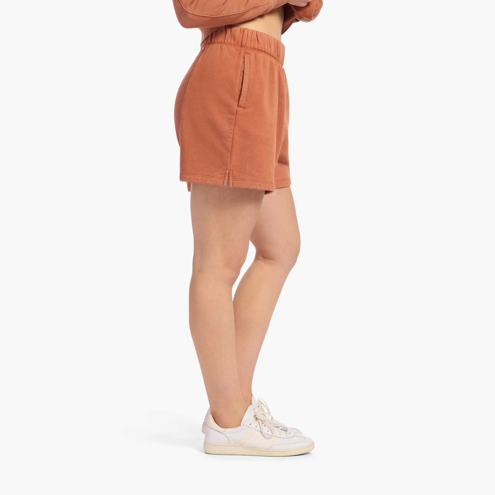 Vintage Fleece Seamed Short | Washed Clay sold by nuuds product image thumbnail 3
