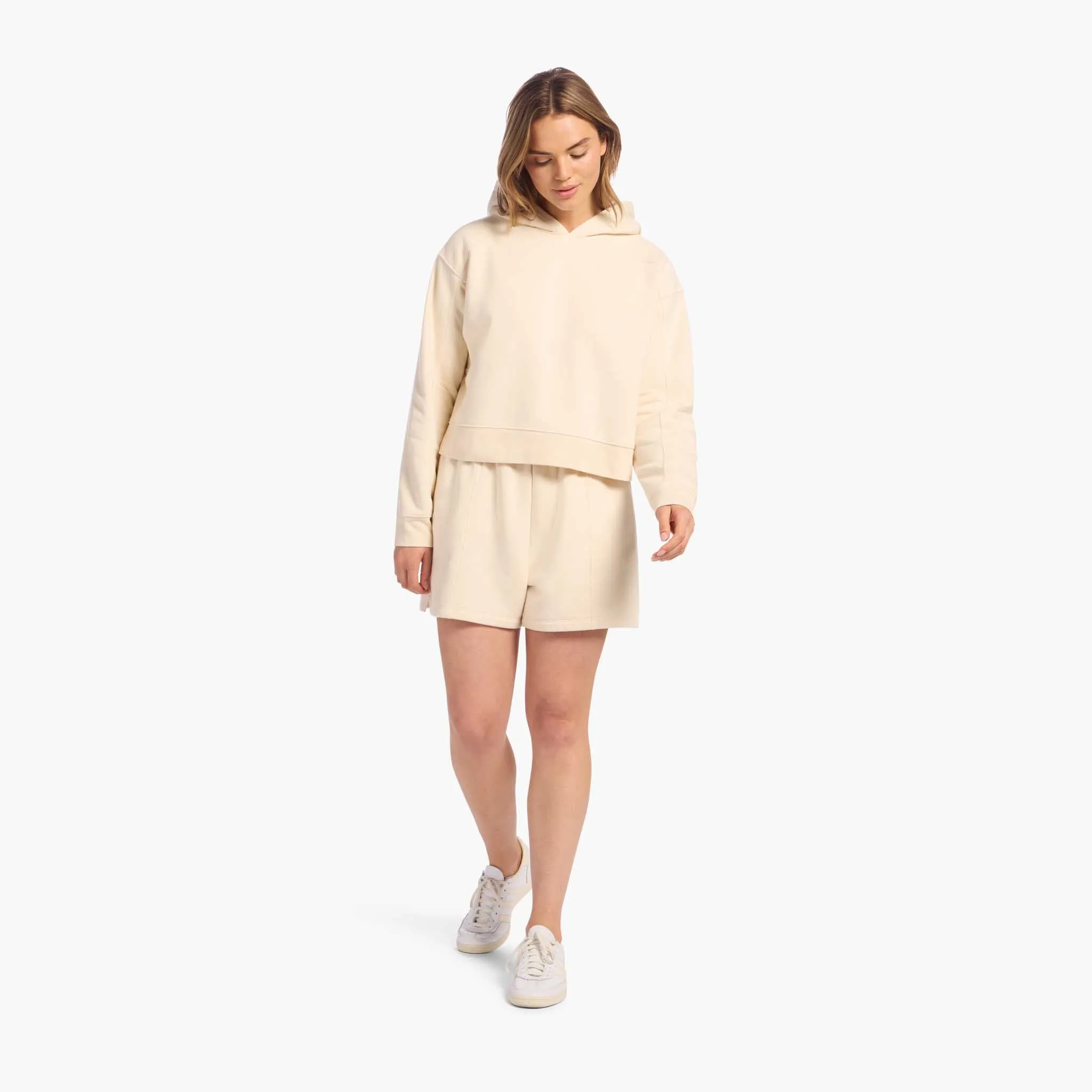 Vintage Fleece Seamed Short | Washed Bone sold by nuuds