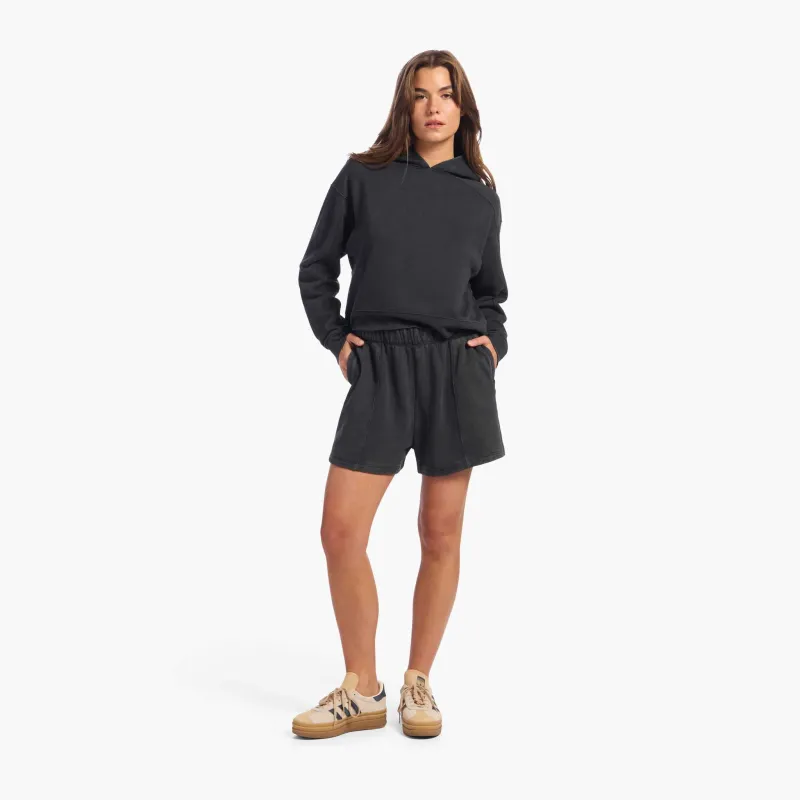 Vintage Fleece Seamed Short | Washed Black sold by nuuds
