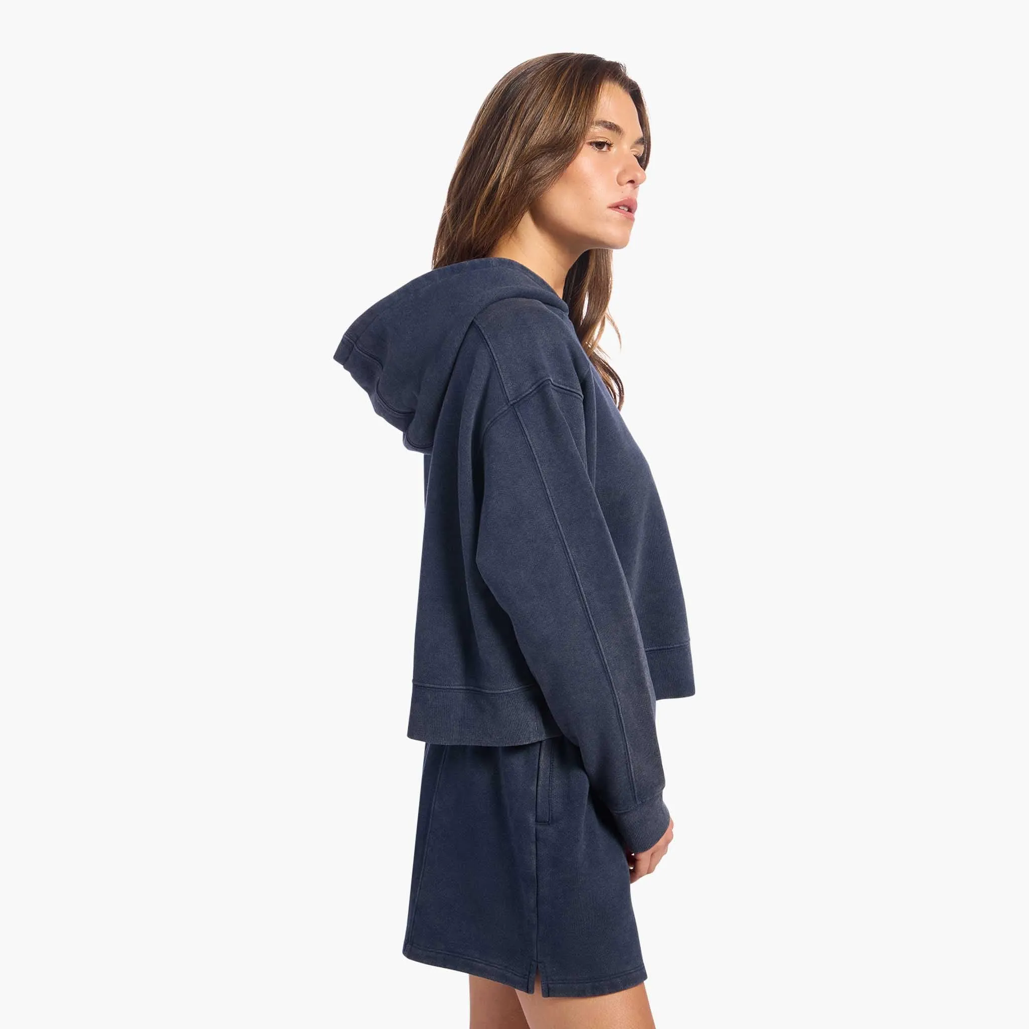 Vintage Fleece Cropped Hoodie | Washed Navy sold by nuuds product image thumbnail 3