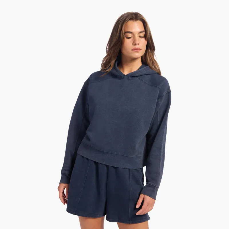 Vintage Fleece Cropped Hoodie | Washed Navy sold by nuuds