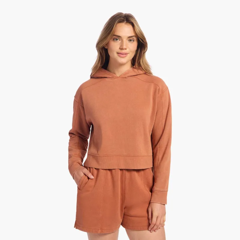 Vintage Fleece Cropped Hoodie | Washed Clay sold by nuuds
