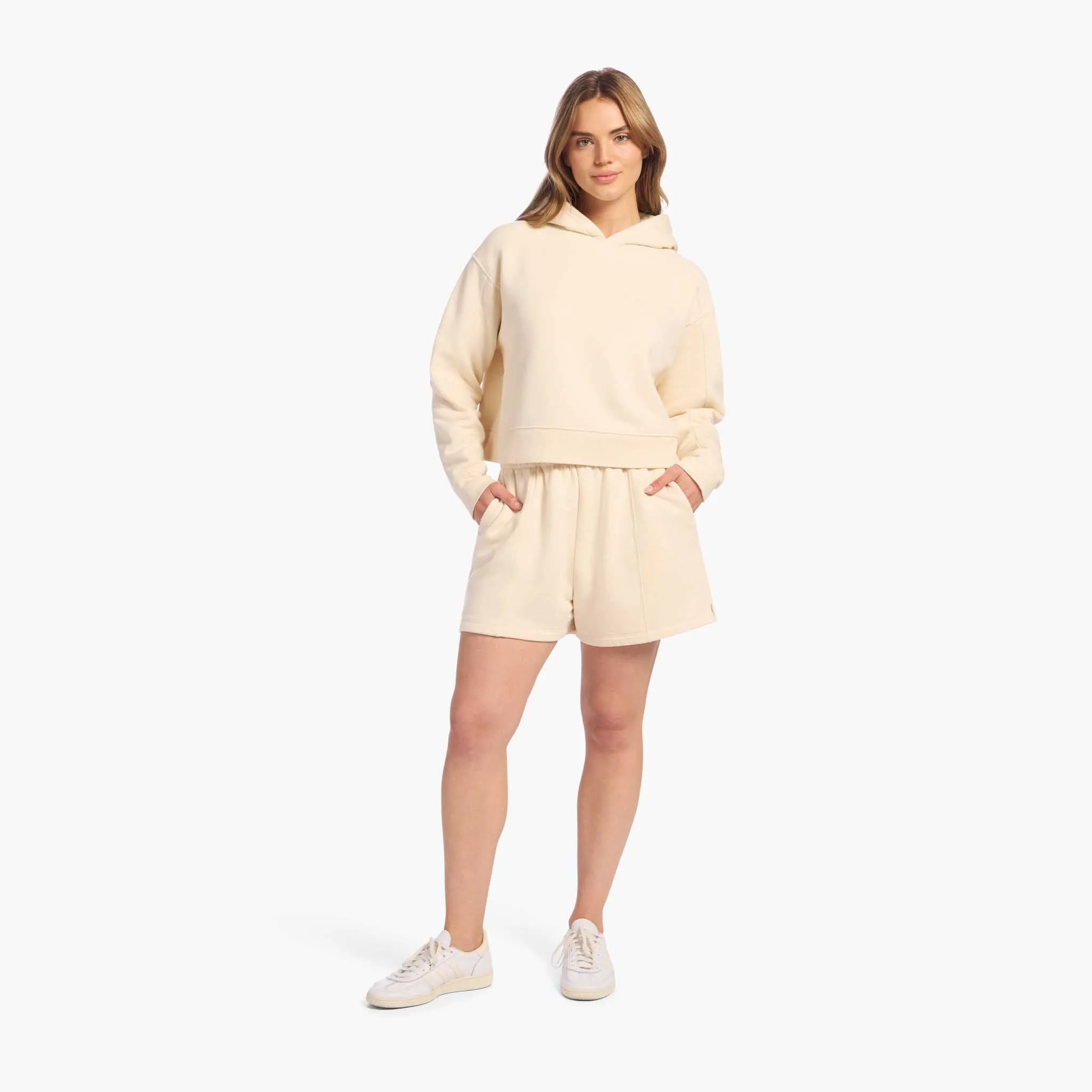 Vintage Fleece Cropped Hoodie | Washed Bone sold by nuuds product image thumbnail 2
