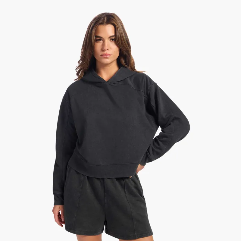 Vintage Fleece Cropped Hoodie | Washed Black sold by nuuds
