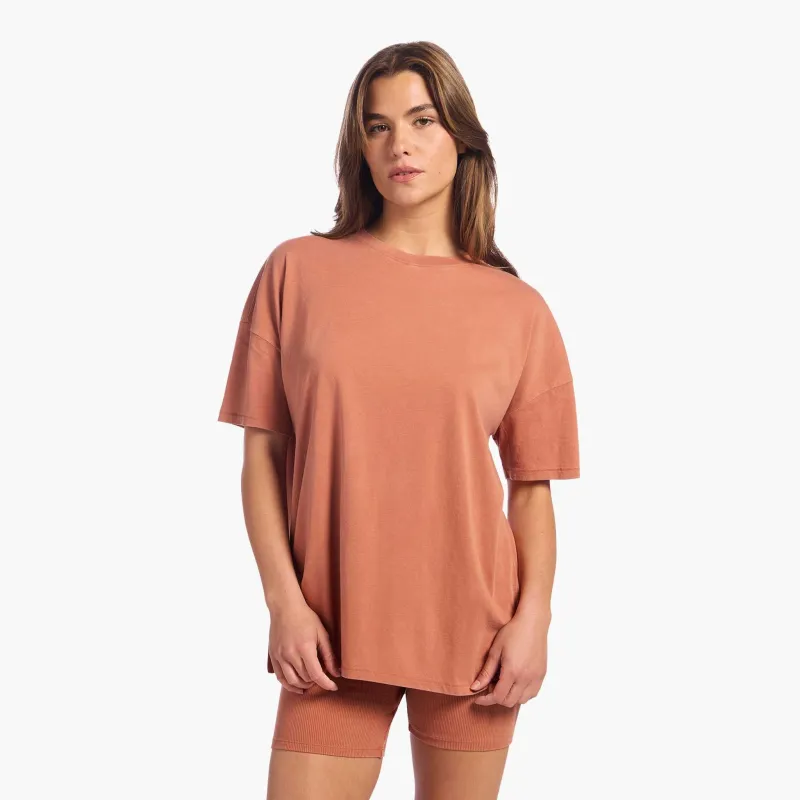 Ribbed Biker Short Set | Washed Clay sold by nuuds