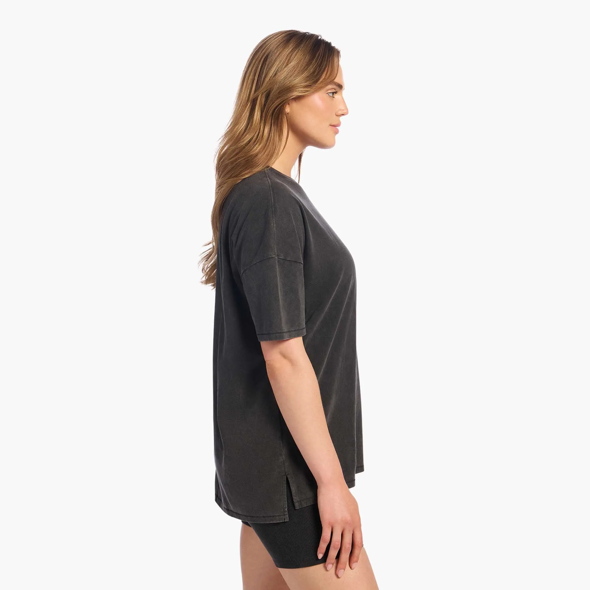 Ribbed Biker Short Set | Washed Black sold by nuuds product image thumbnail 3