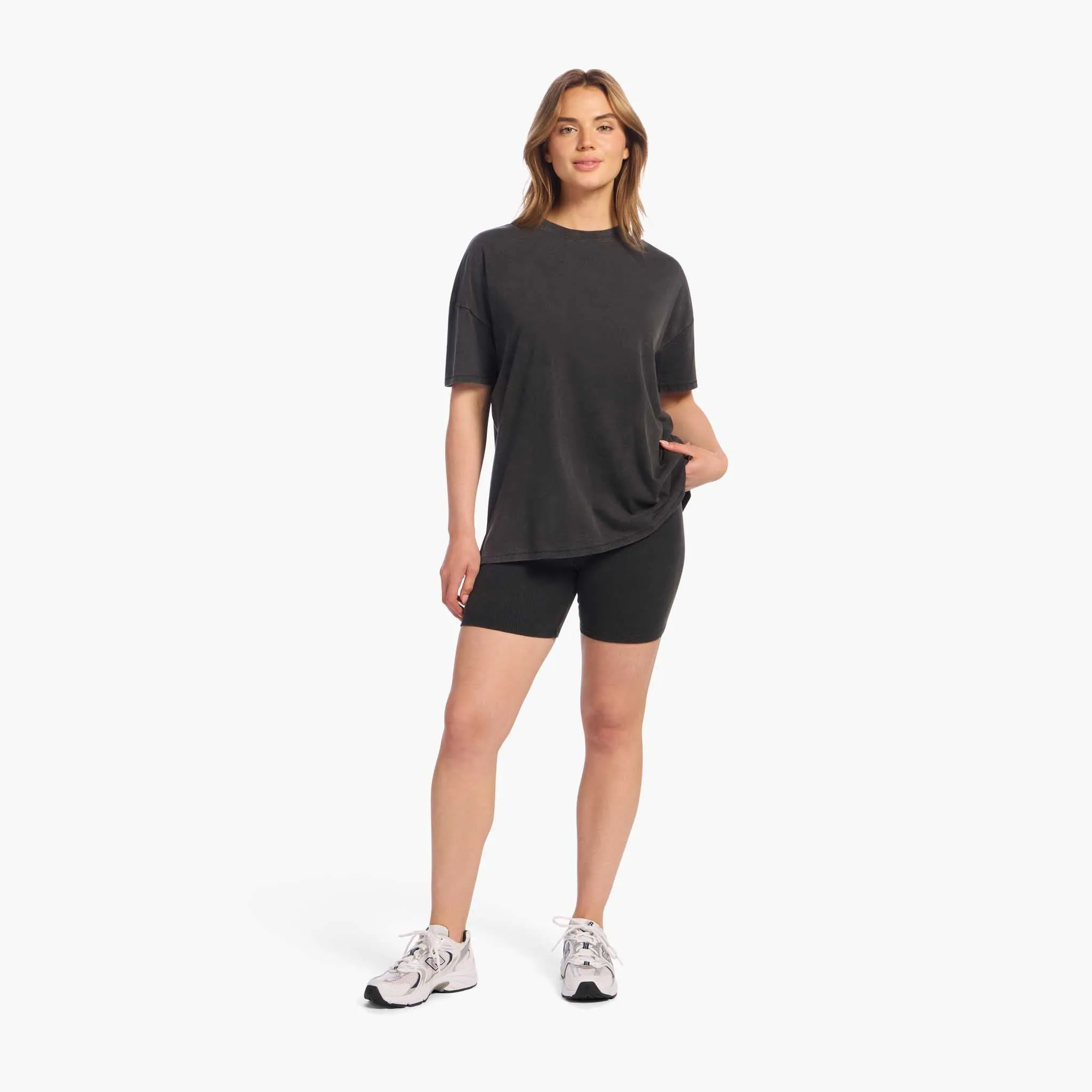 Ribbed Biker Short Set | Washed Black sold by nuuds product image thumbnail 2