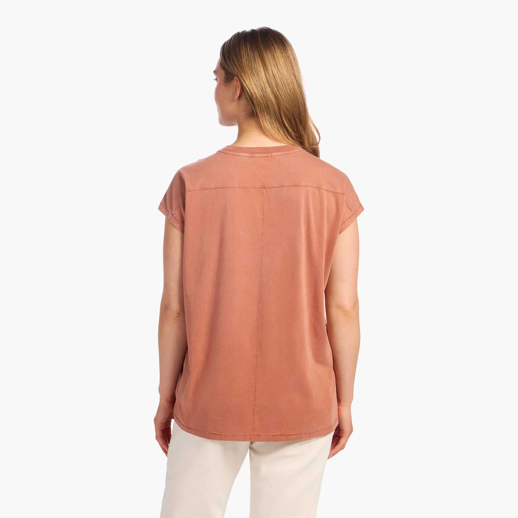 Soft Cotton Tunic Muscle Tee | Washed Clay sold by nuuds product image thumbnail 4
