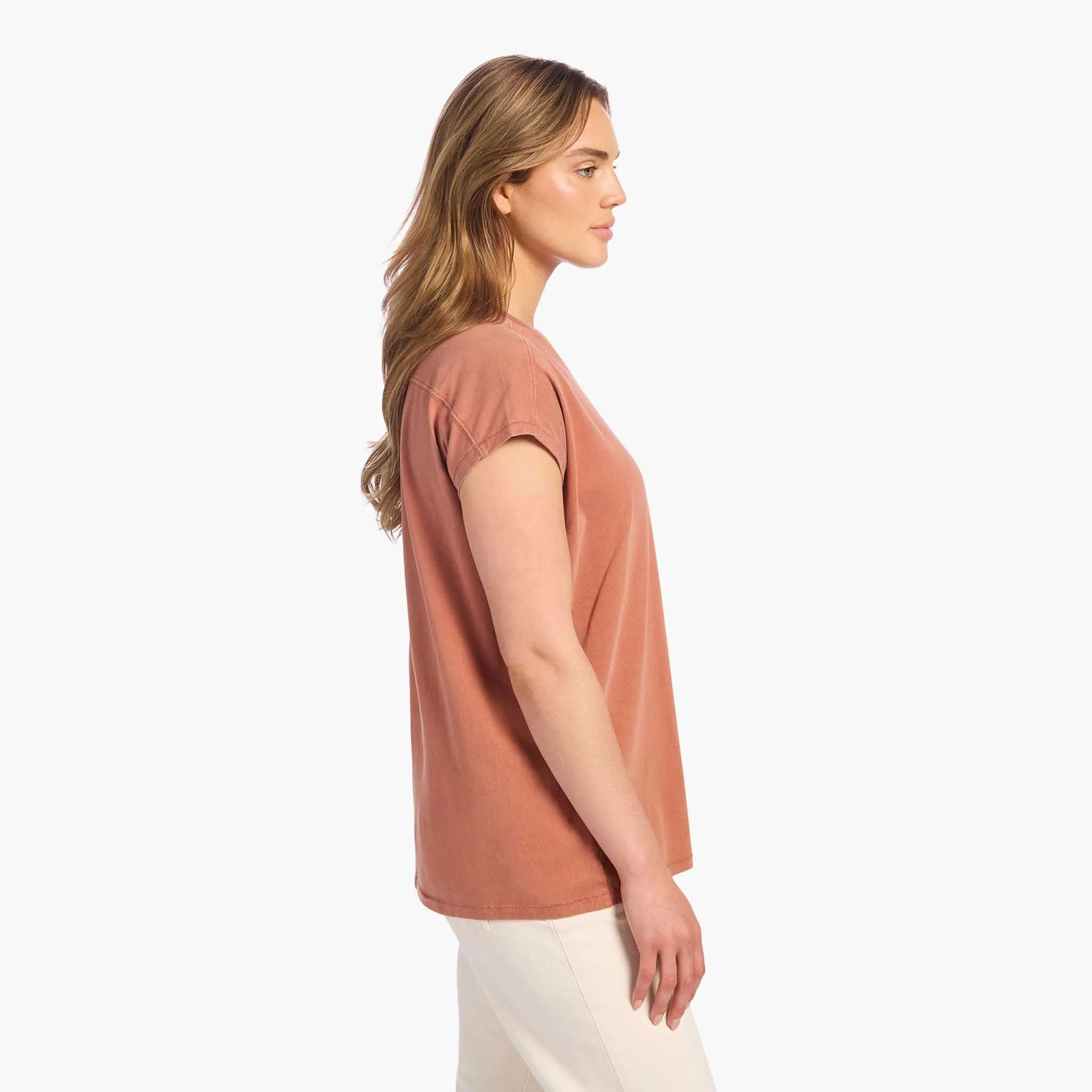 Soft Cotton Tunic Muscle Tee | Washed Clay sold by nuuds product image thumbnail 3