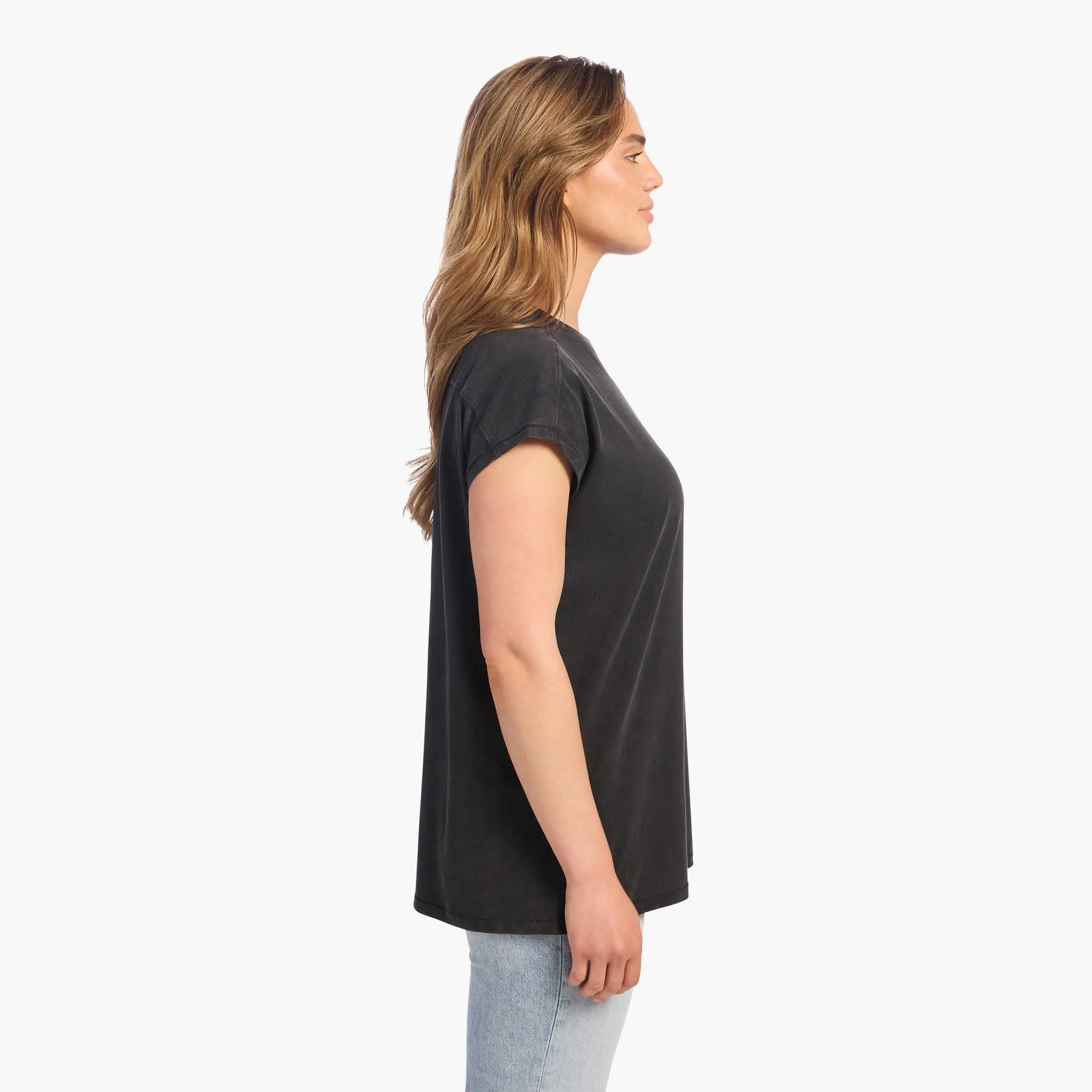 Soft Cotton Tunic Muscle Tee | Washed Black sold by nuuds product image thumbnail 3