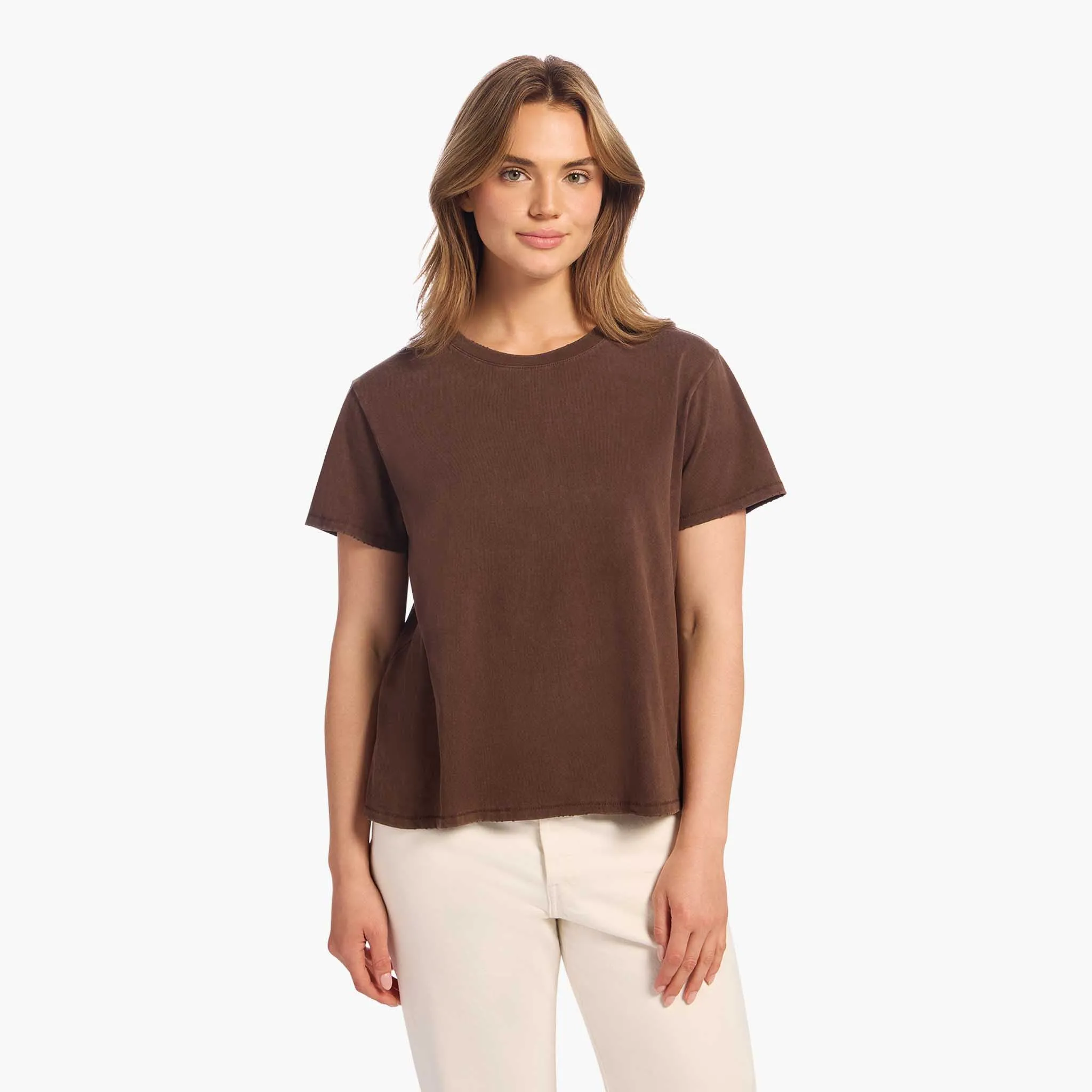 Vintage Cotton Everyday T-Shirt | Washed Coffee sold by nuuds