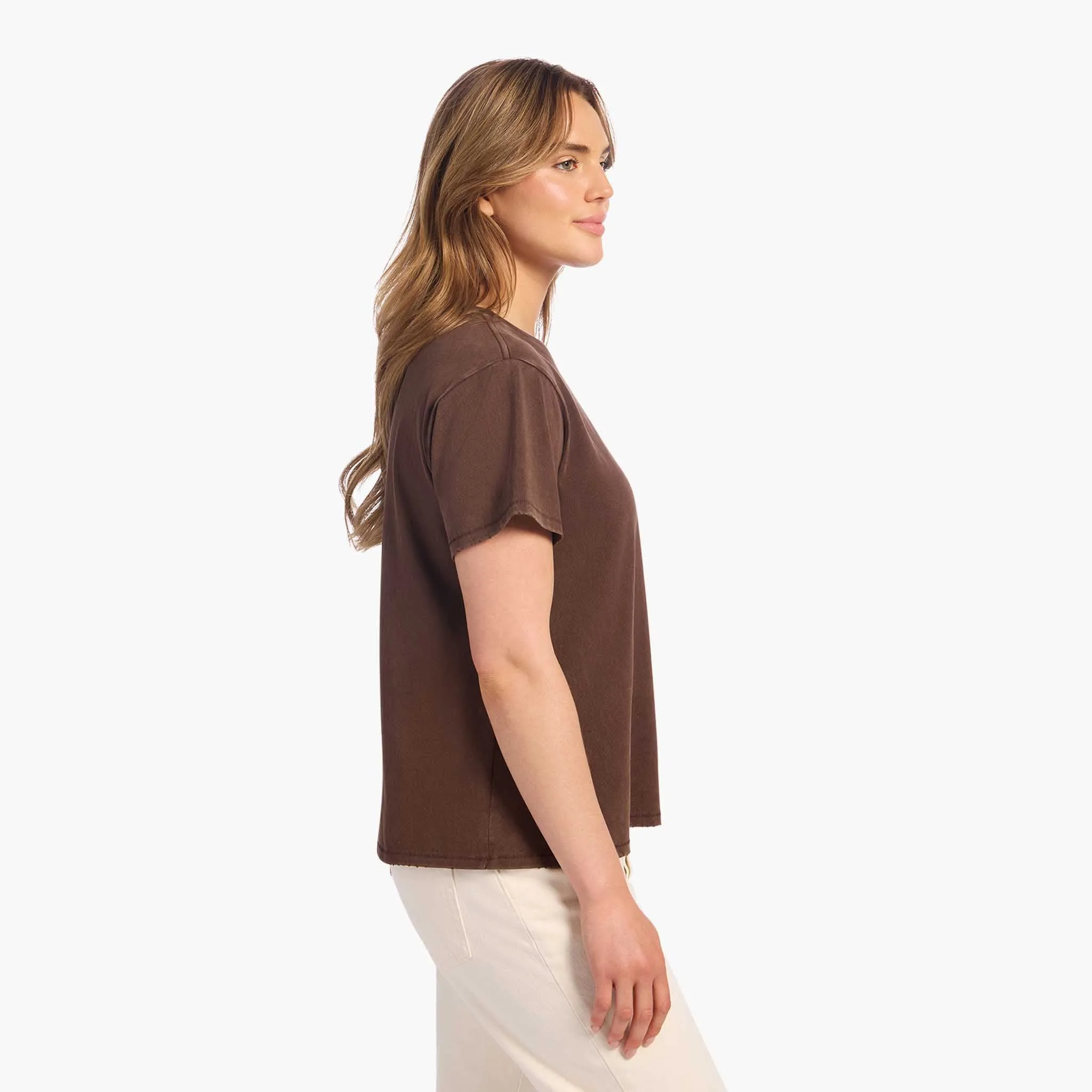 Vintage Cotton Everyday T-Shirt | Washed Coffee sold by nuuds product image thumbnail 3