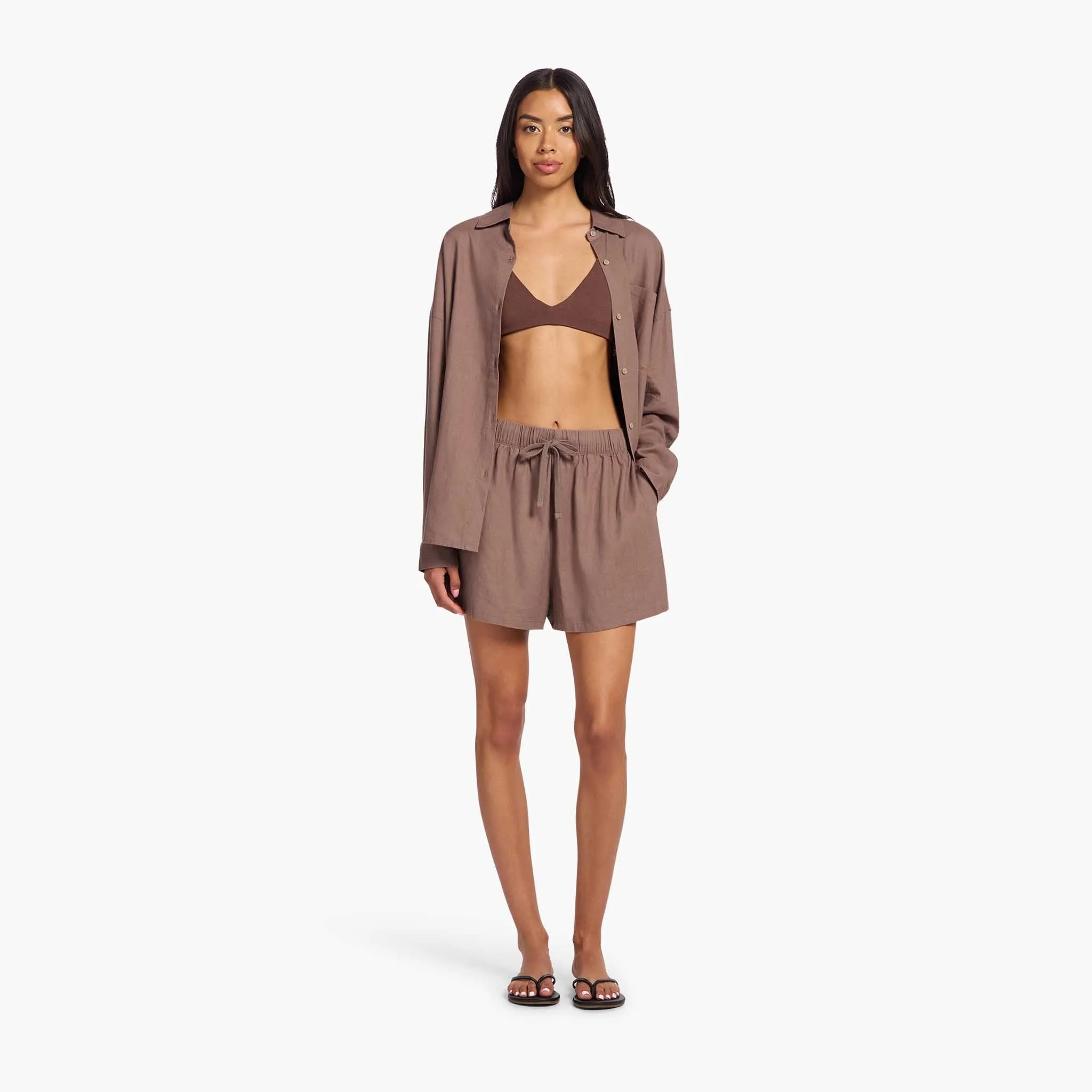 Linen Beach Short | Malt sold by nuuds