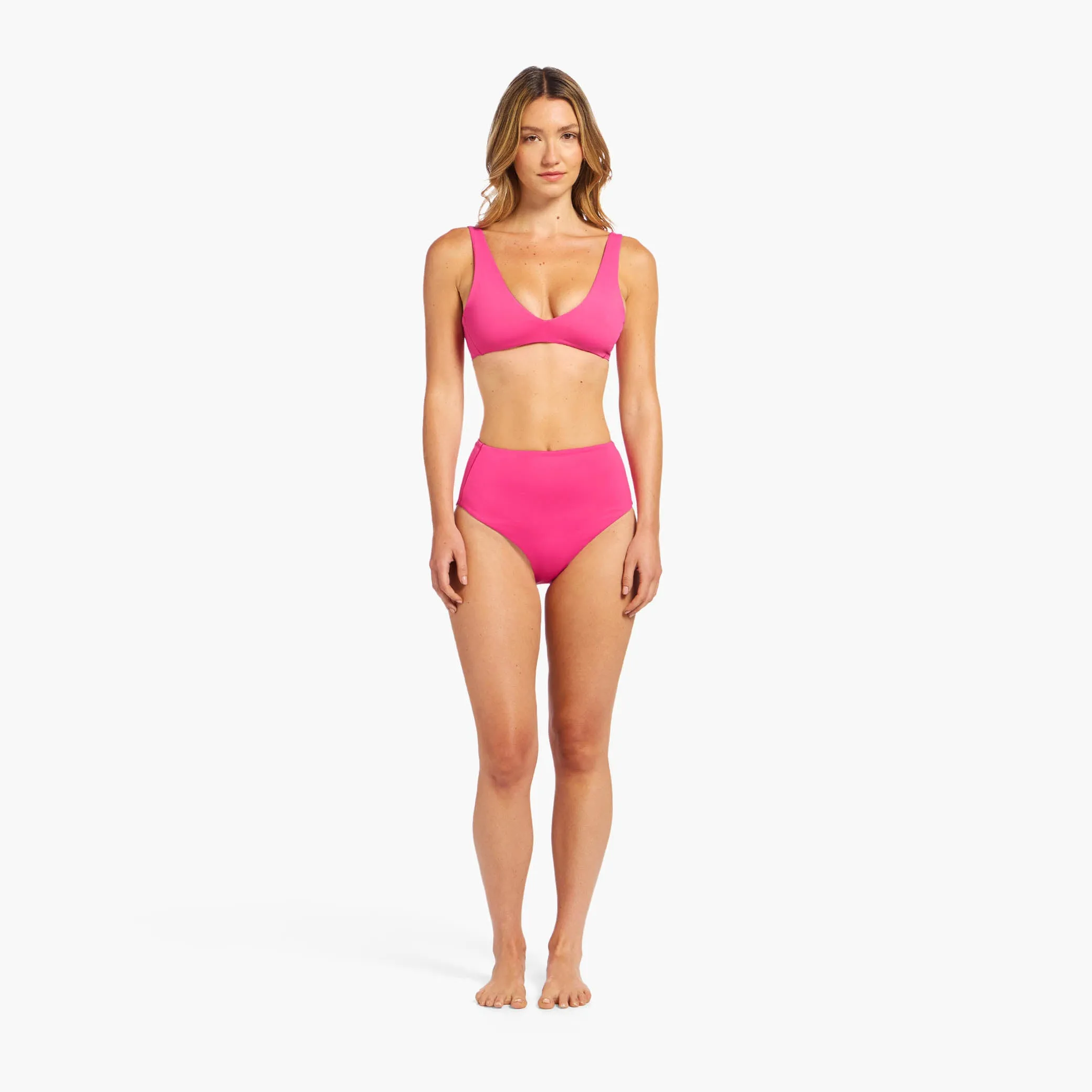 High Waist Bikini Bottom | Fuchsia sold by nuuds