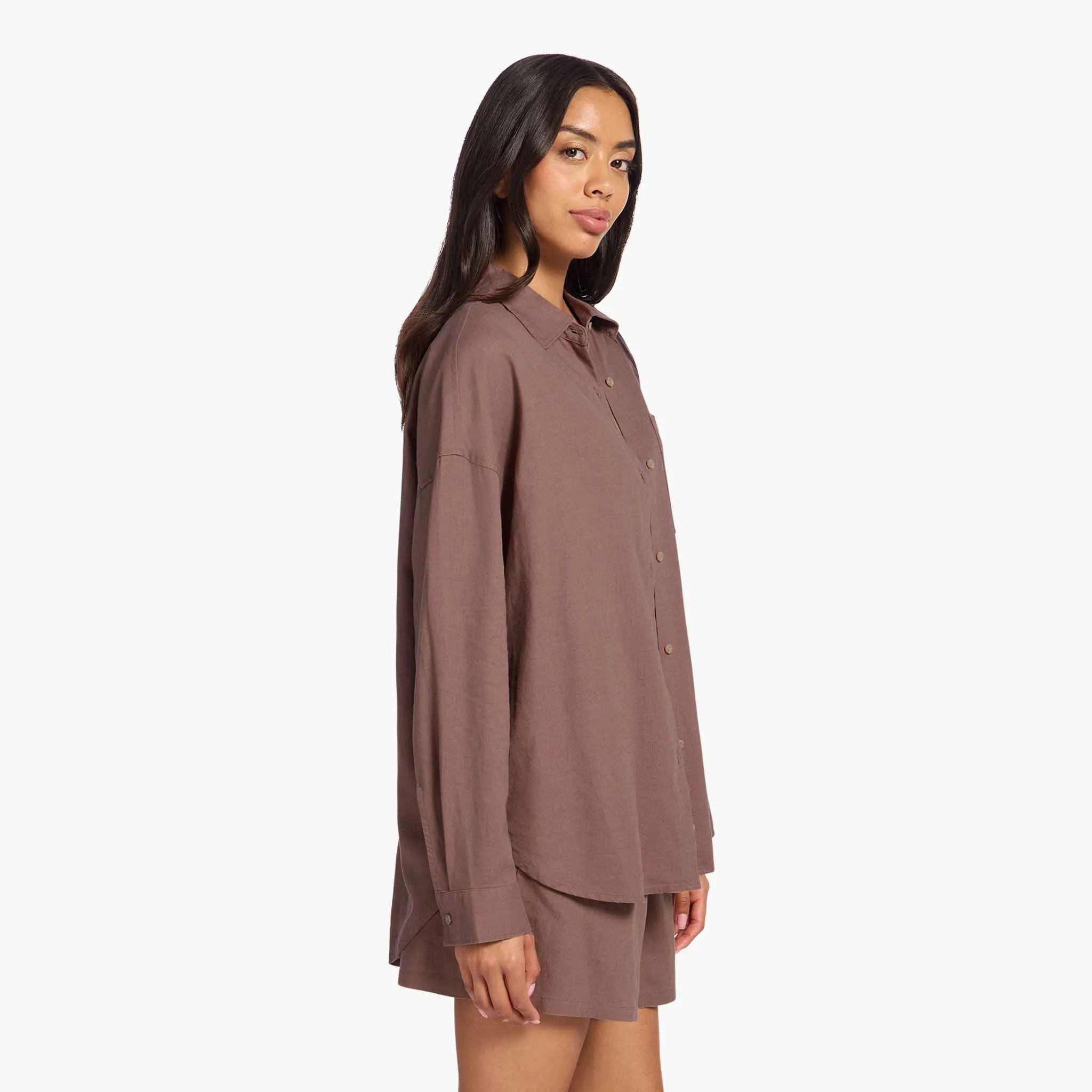 Linen Boyfriend Shirt | Malt sold by nuuds product image thumbnail 3