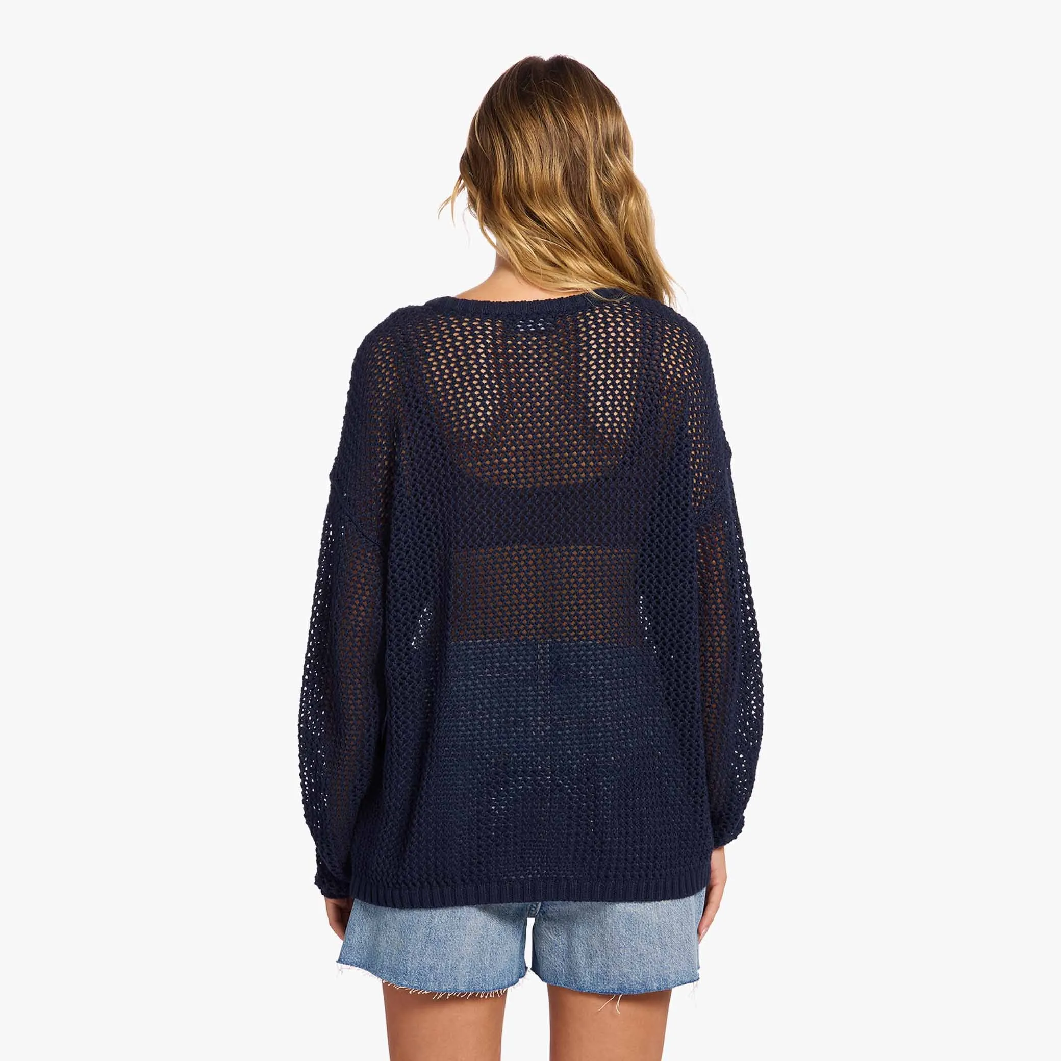Open Knit Sweater | Navy sold by nuuds product image thumbnail 4