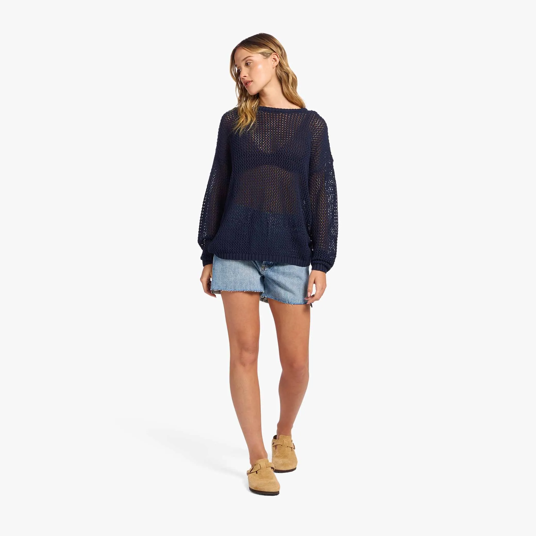 Open Knit Sweater | Navy sold by nuuds product image thumbnail 2