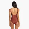 Shimmer Square Neck One Piece | Scarlet sold by nuuds