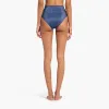 Shimmer High Waist Bikini Bottom | Navy sold by nuuds