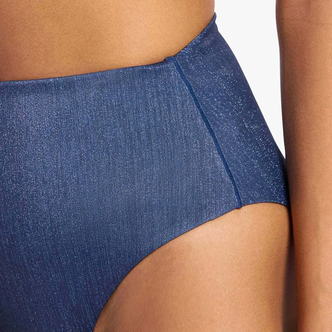 Shimmer High Waist Bikini Bottom | Navy sold by nuuds product image thumbnail 5