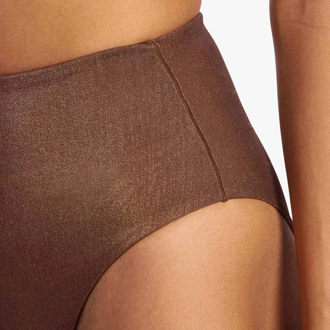 Shimmer High Waist Bikini Bottom | Coffee sold by nuuds product image thumbnail 5