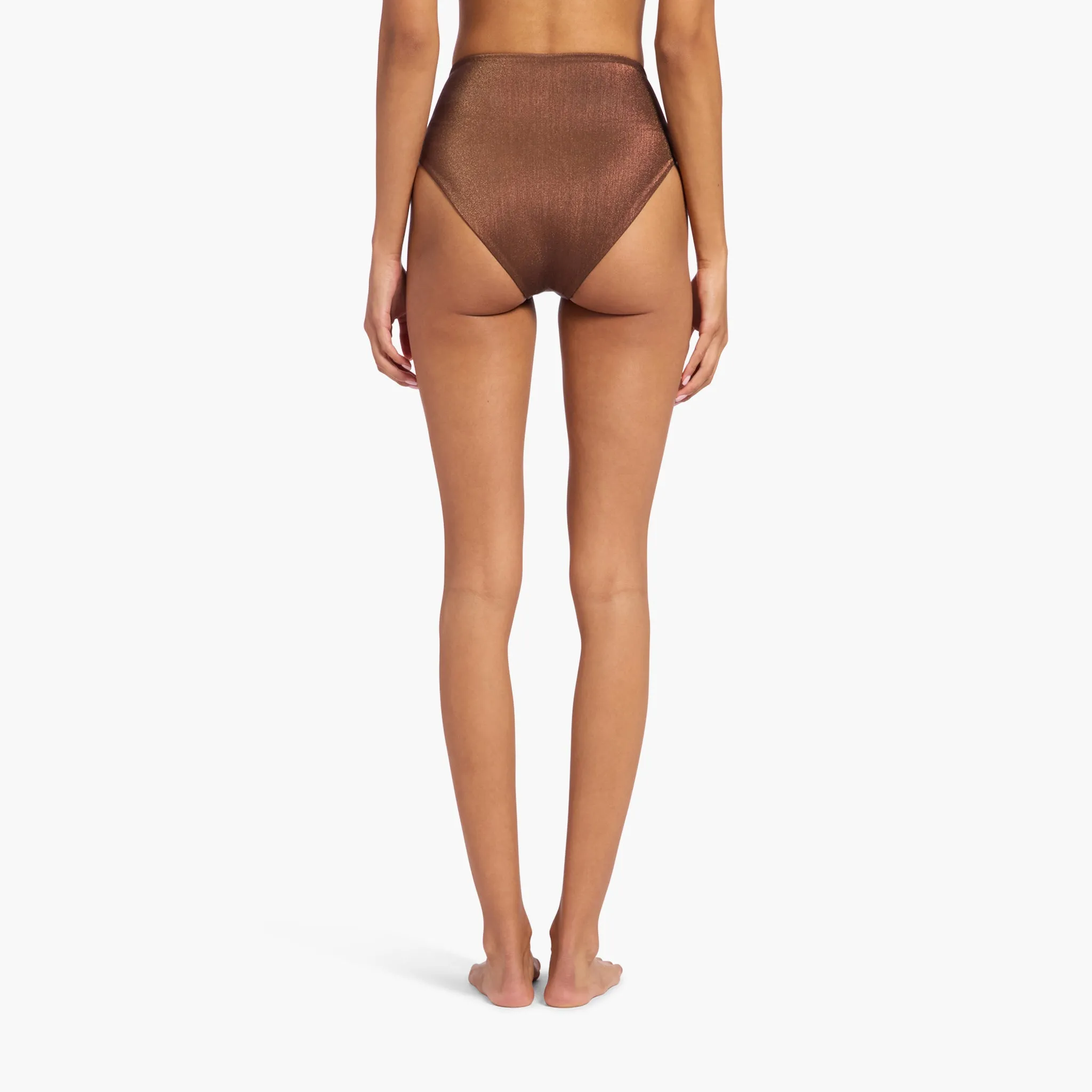 Shimmer High Waist Bikini Bottom | Coffee sold by nuuds product image thumbnail 4