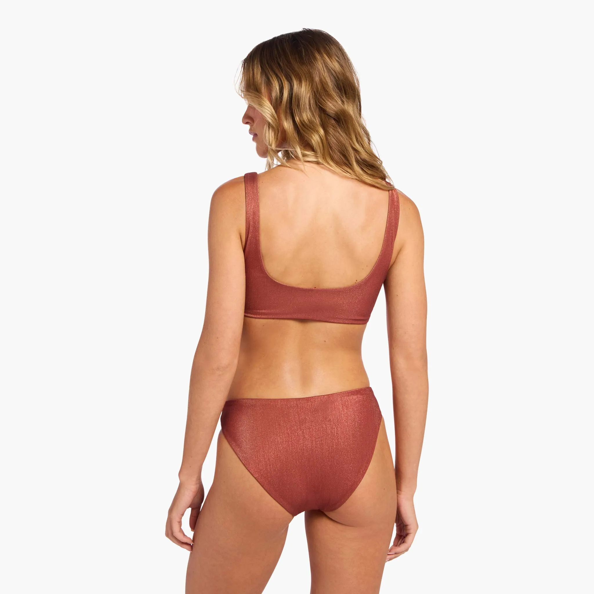 Shimmer Plunge Bikini Top | Scarlet sold by nuuds product image thumbnail 4