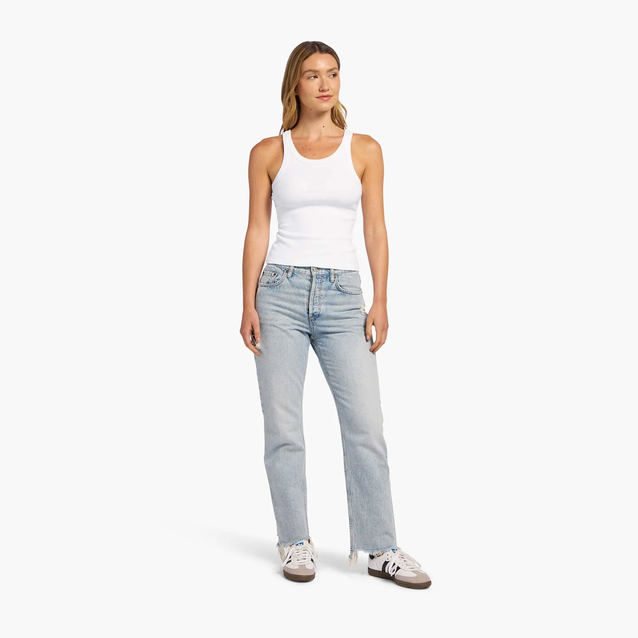 Essential Rib Tank | White sold by nuuds product image thumbnail 2