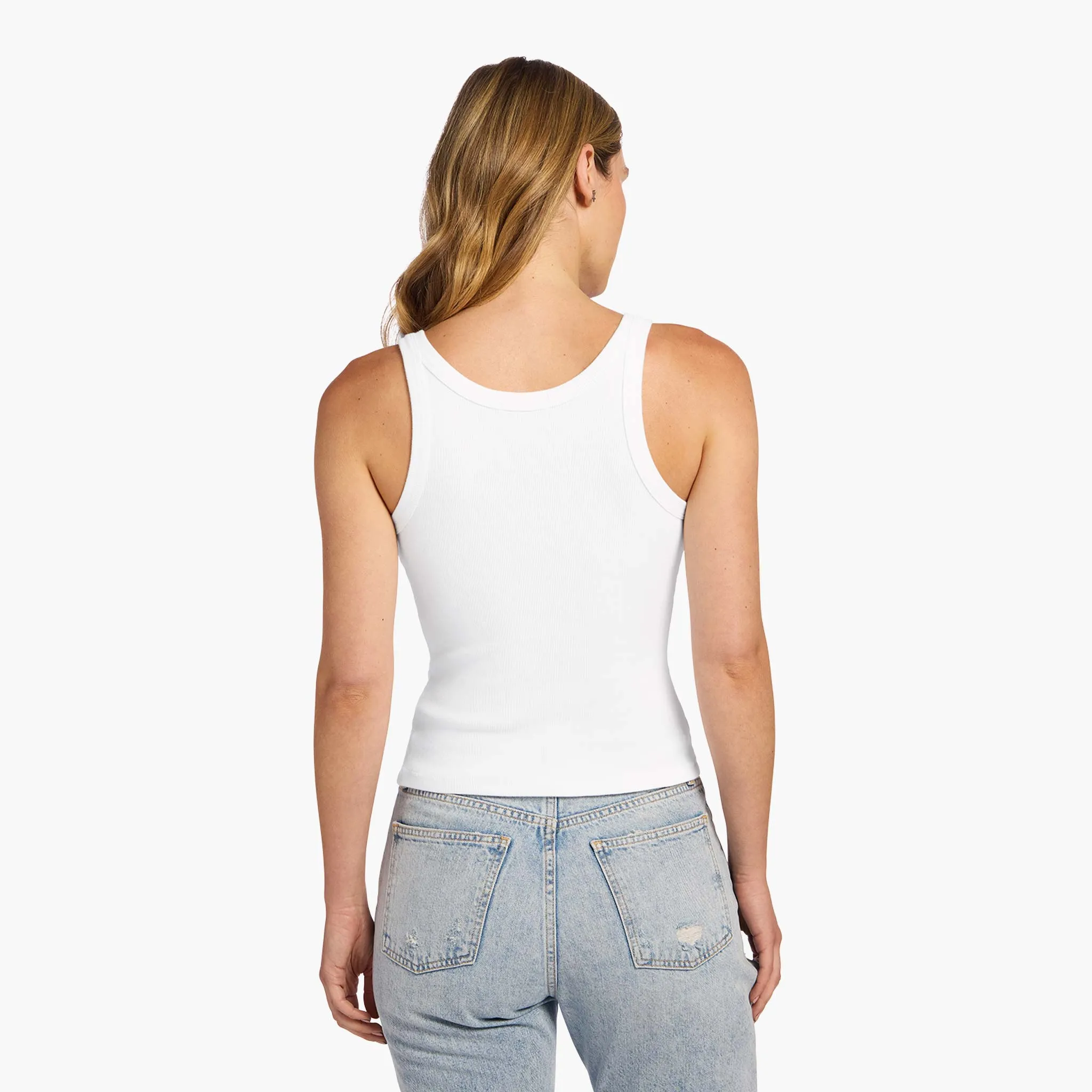 Essential Rib Tank | White sold by nuuds product image thumbnail 4