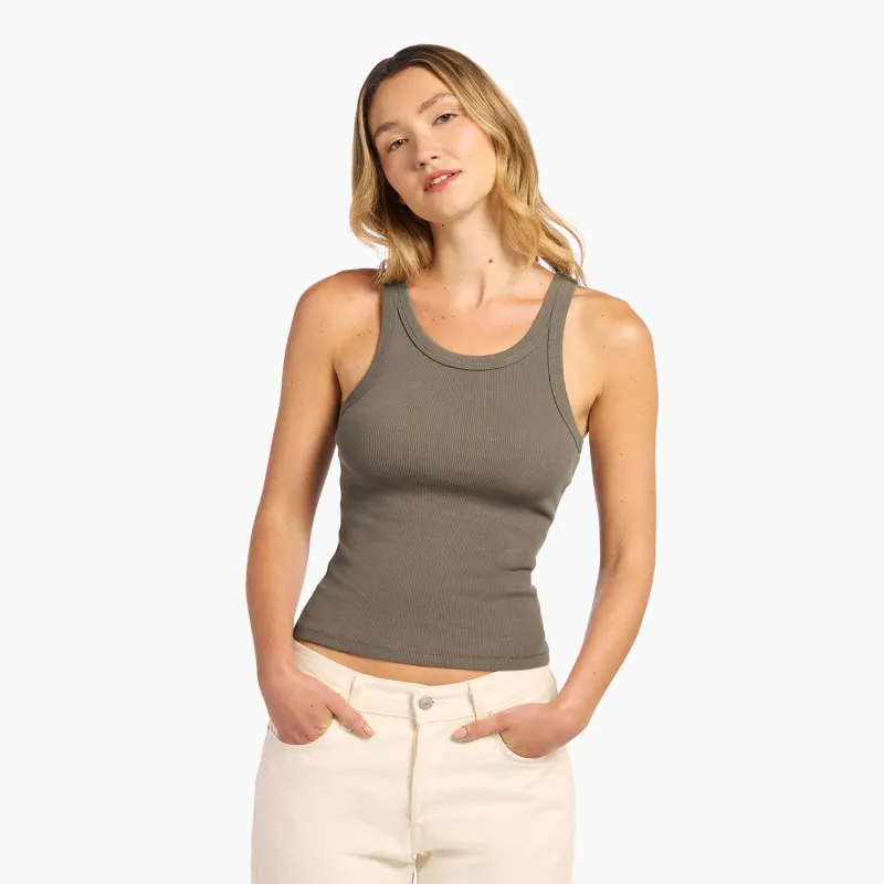 Essential Rib Tank | Mocha sold by nuuds