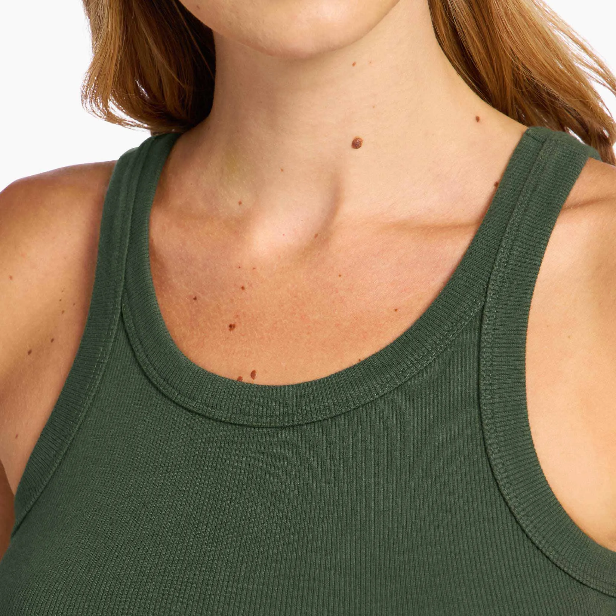 Essential Rib Tank | Darkest Olive sold by nuuds product image thumbnail 5