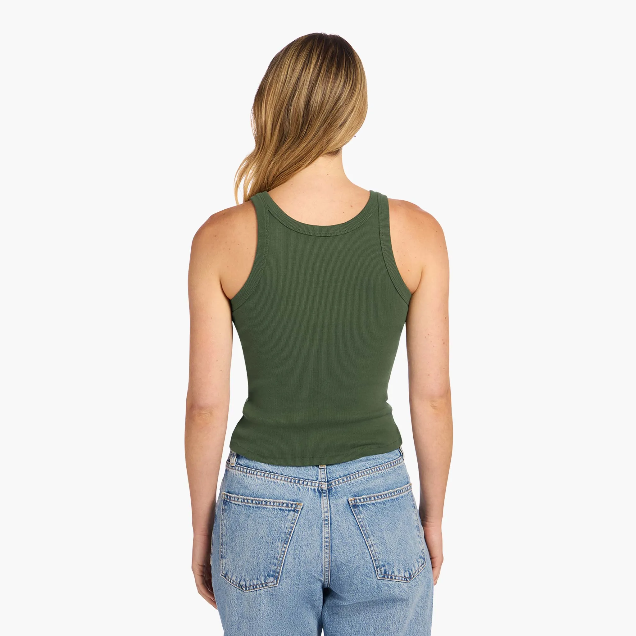 Essential Rib Tank | Darkest Olive sold by nuuds product image thumbnail 4