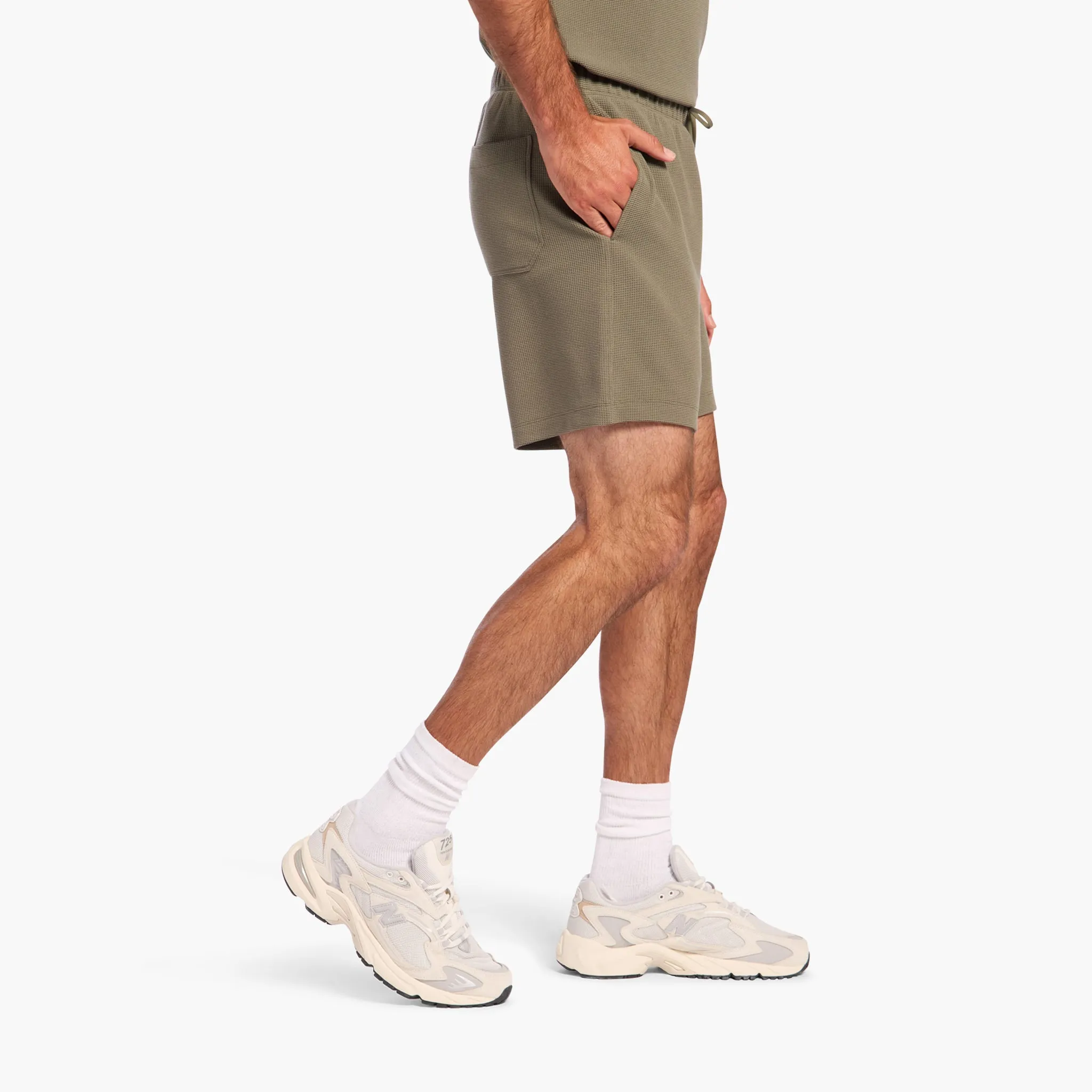 Men's Performance Waffle Short | Olive sold by nuuds product image thumbnail 3