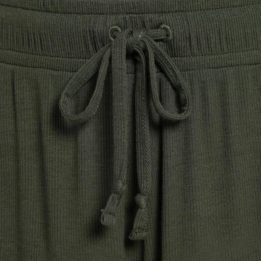 Ribbed Pajama Short Set | Darkest Olive sold by nuuds product image thumbnail 5