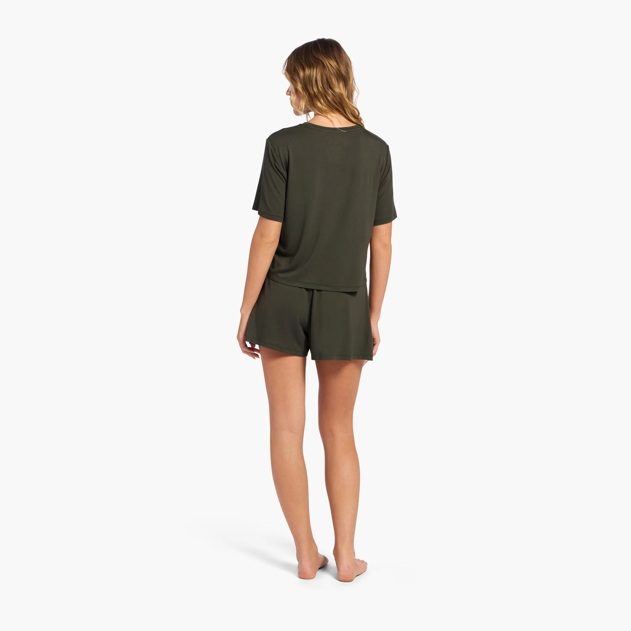 Pajama Short Set | Darkest Olive sold by nuuds product image thumbnail 4