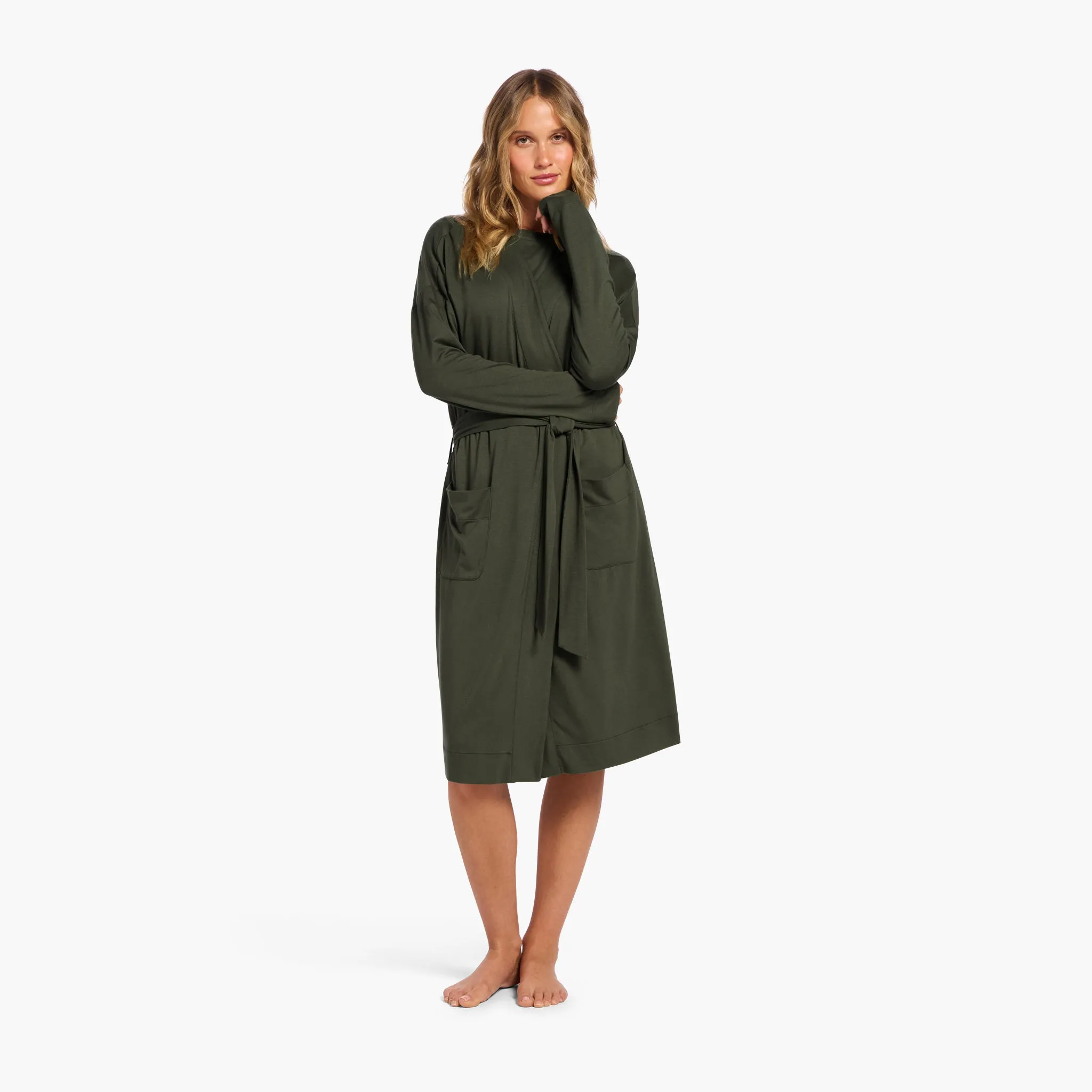 Lounge Robe | Darkest Olive sold by nuuds