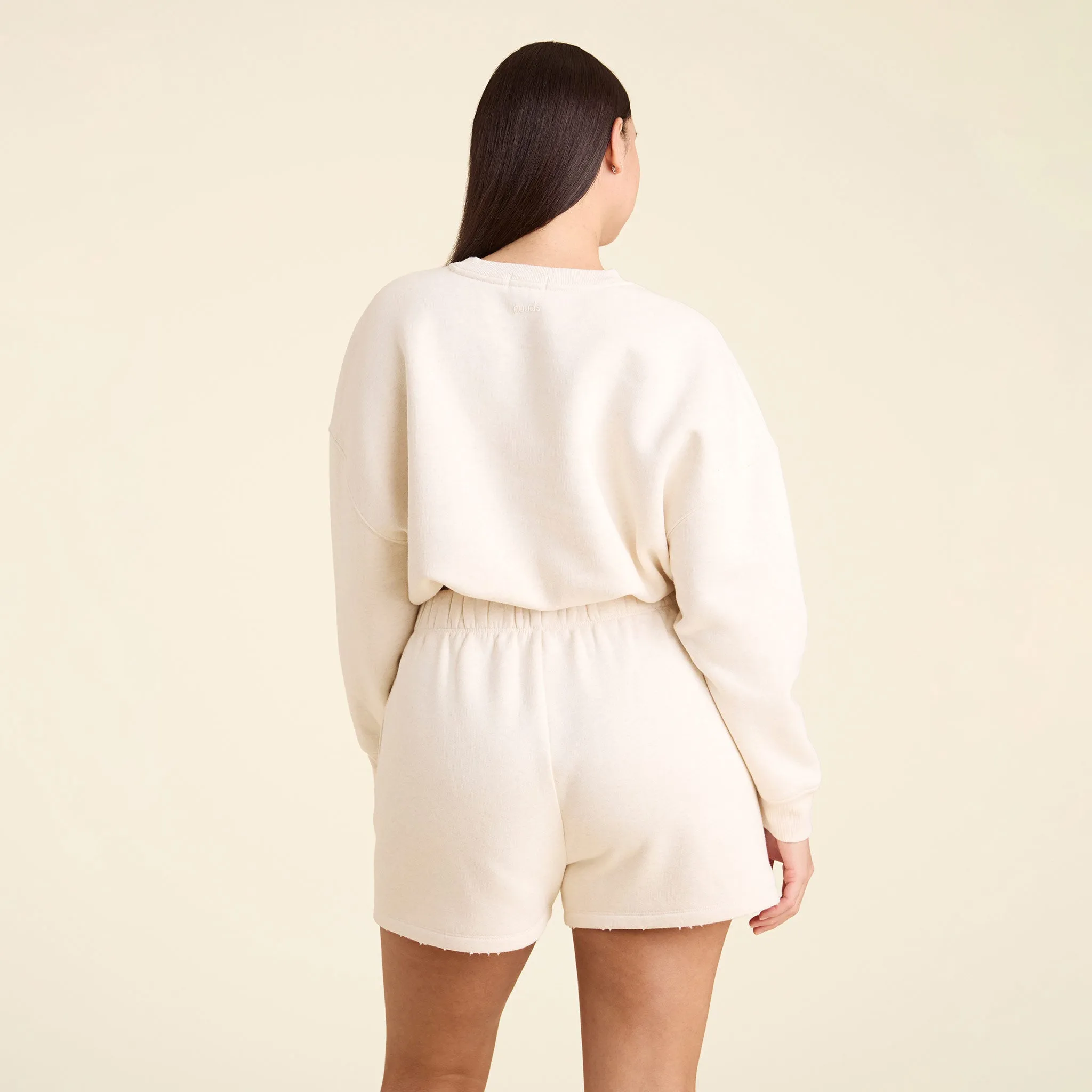 Vintage Fleece Cinch Waist Sweatshirt | Heather Bone sold by nuuds product image thumbnail 4