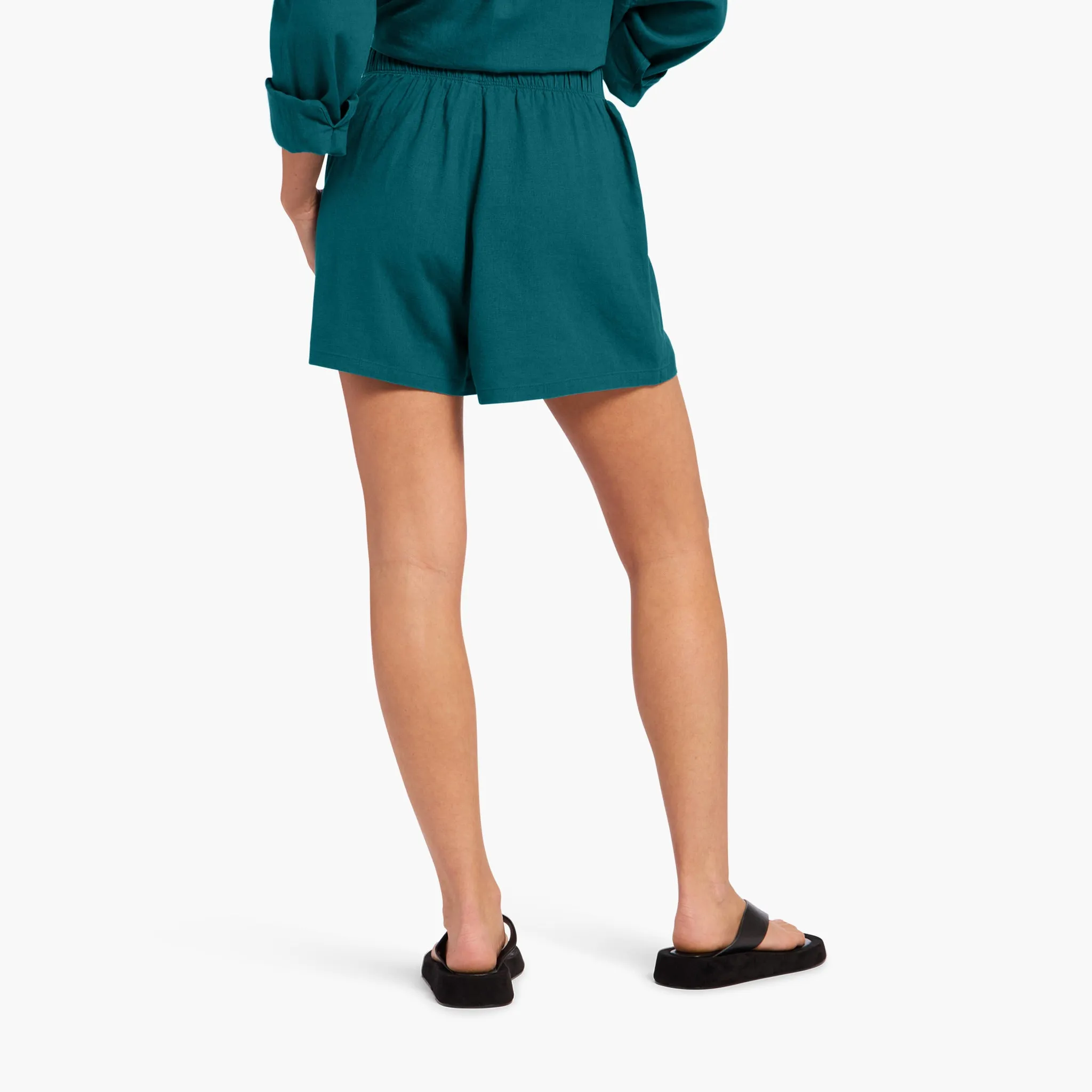 Linen Beach Short | Faded Lagoon sold by nuuds product image thumbnail 4