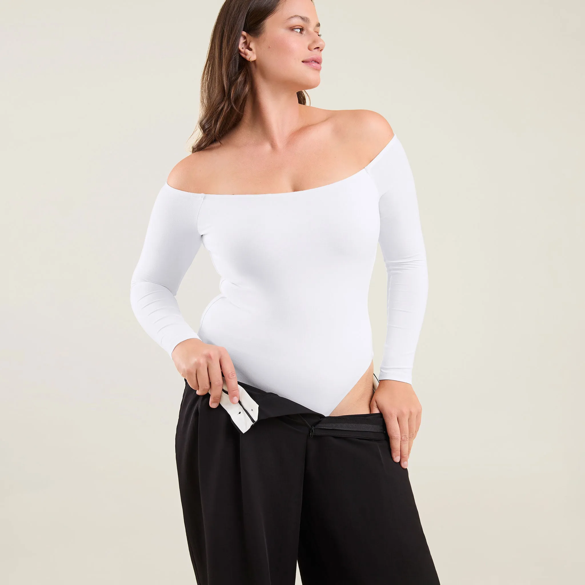 Off The Shoulder Bodysuit | White sold by nuuds product image thumbnail 5