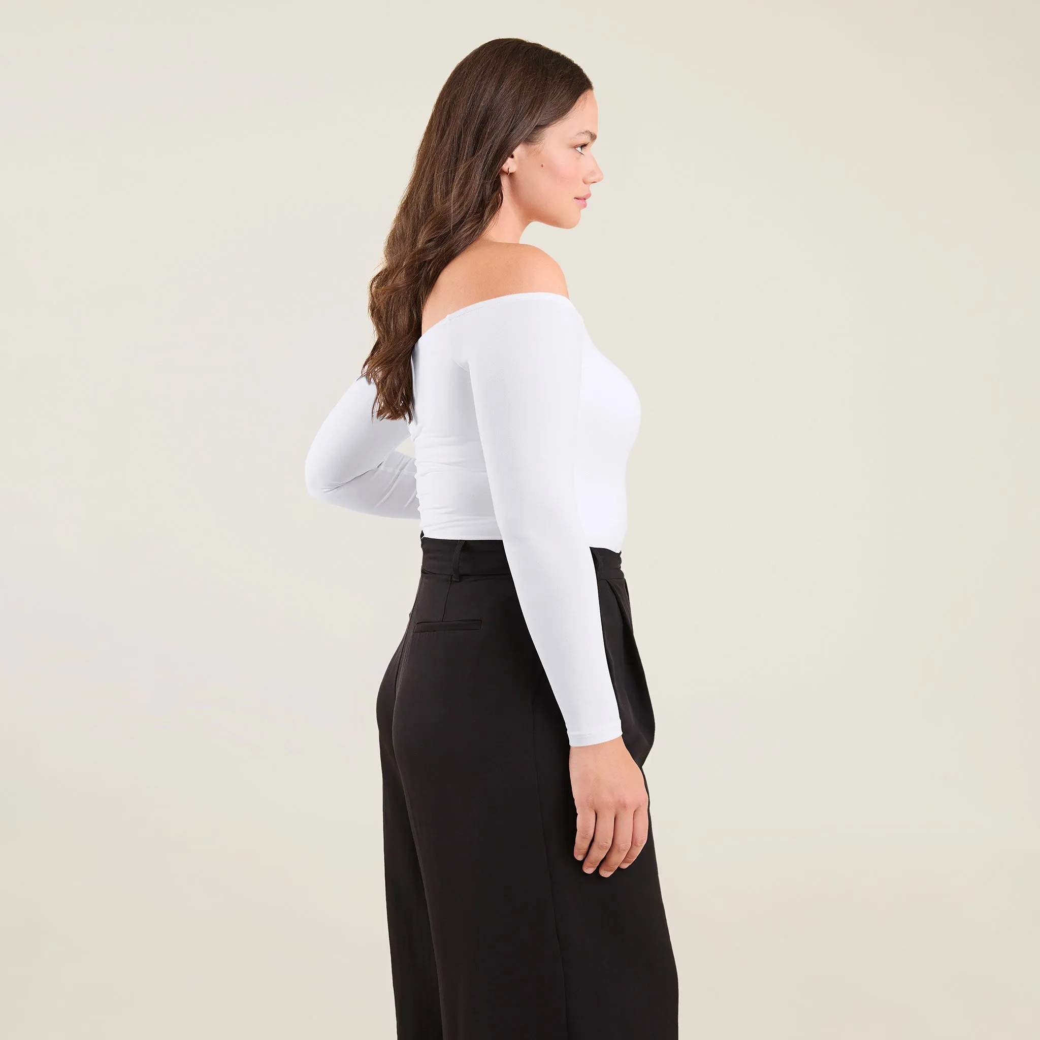 Off The Shoulder Bodysuit | White sold by nuuds product image thumbnail 3