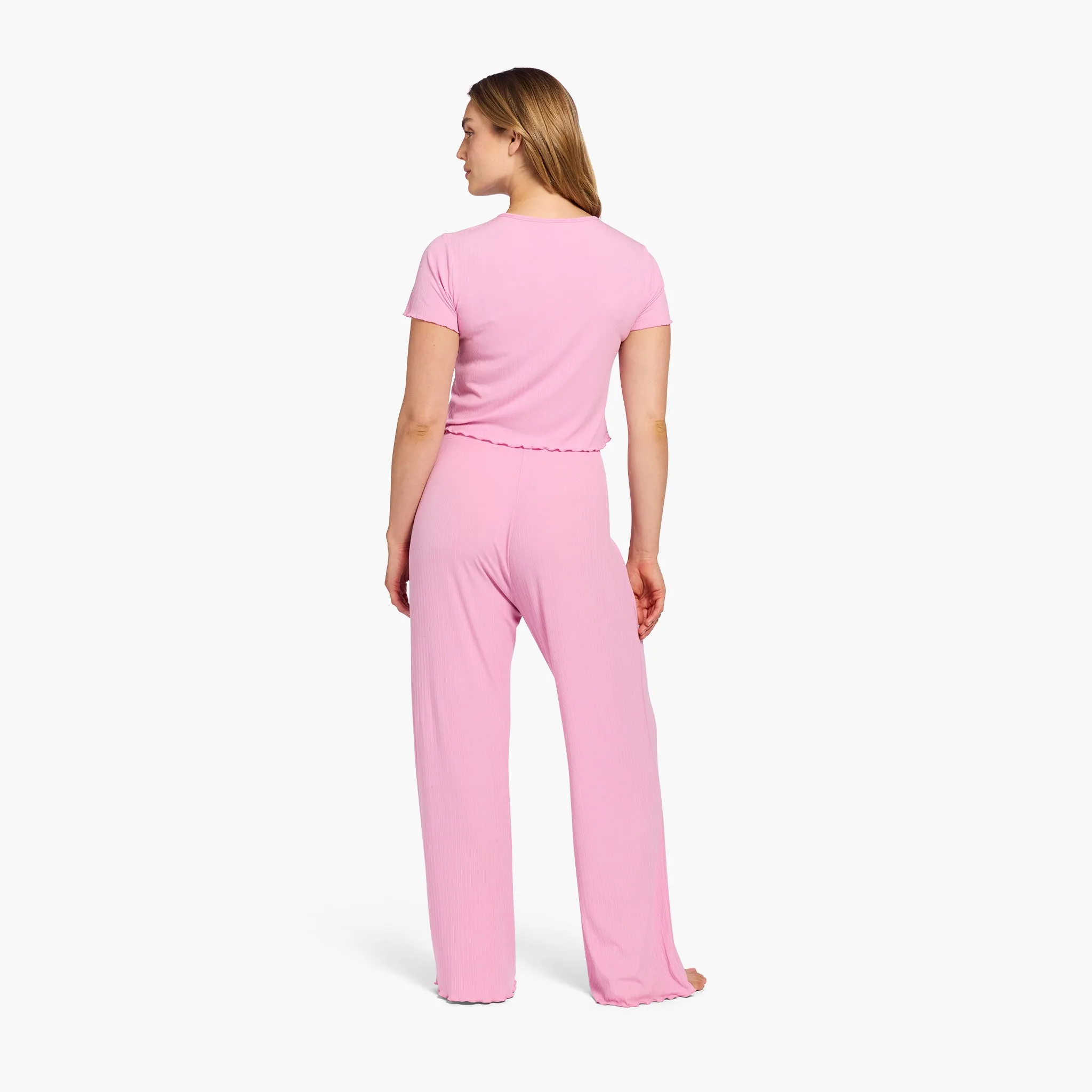 Mini Rib Pajama Set | Bubblegum Pink sold by nuuds product image thumbnail 4