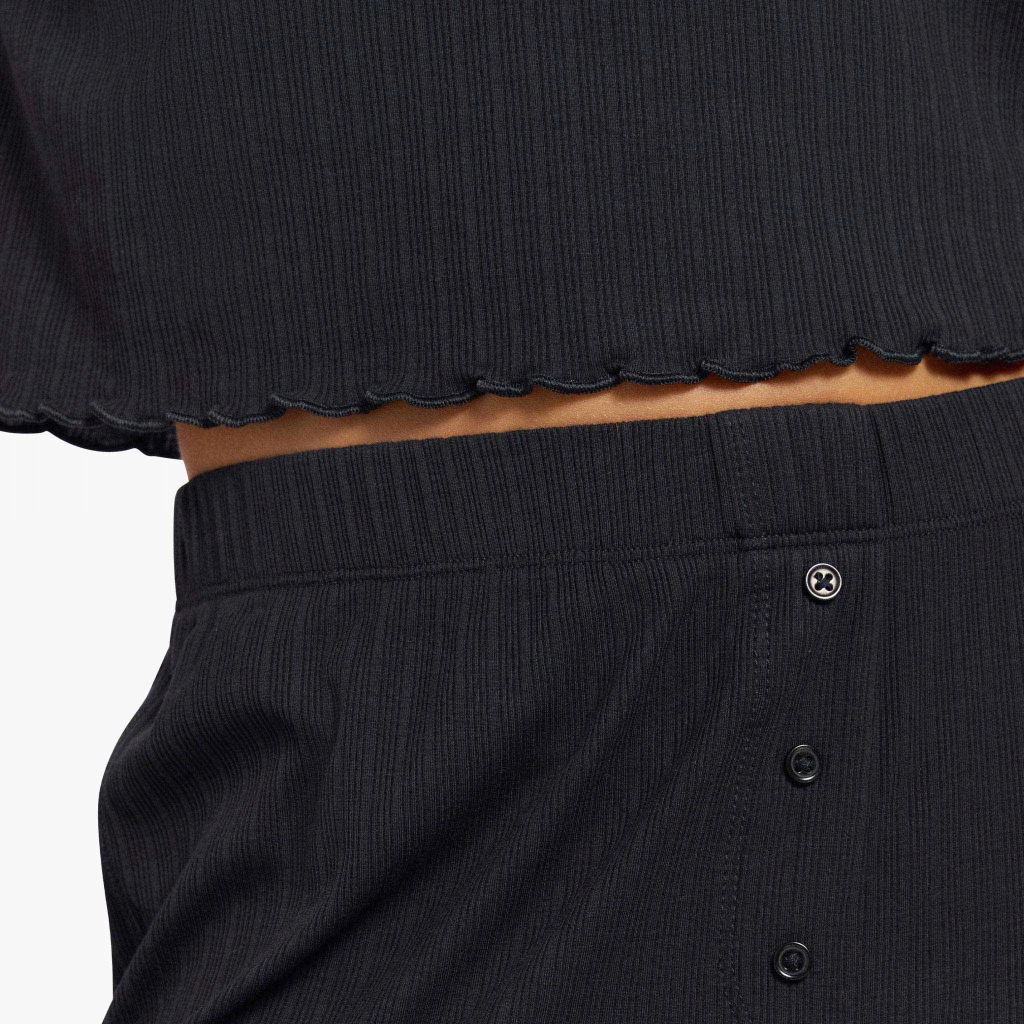 Mini Rib Pajama Set | Black sold by nuuds product image thumbnail 5