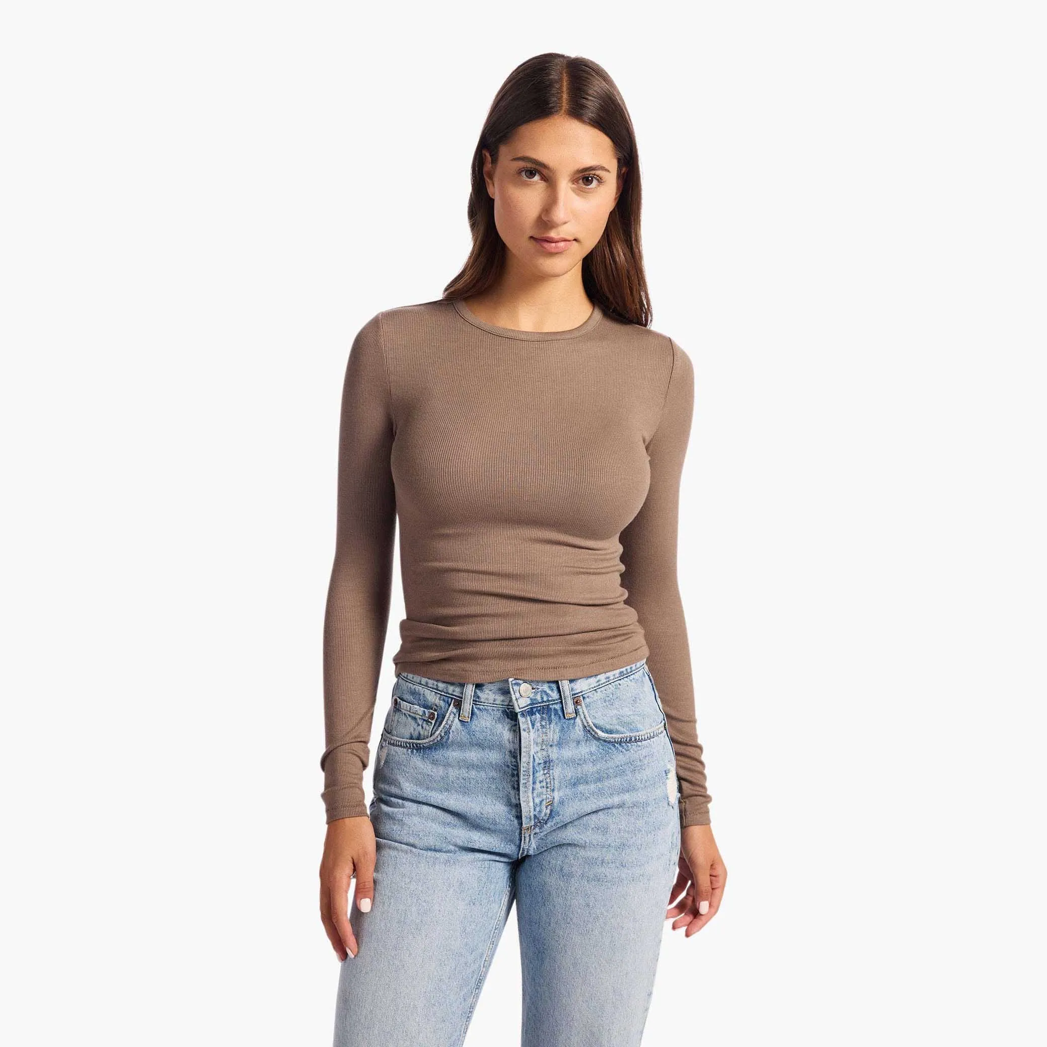 Slinky Rib Long Sleeve Shirt sold by nuuds product image thumbnail 5