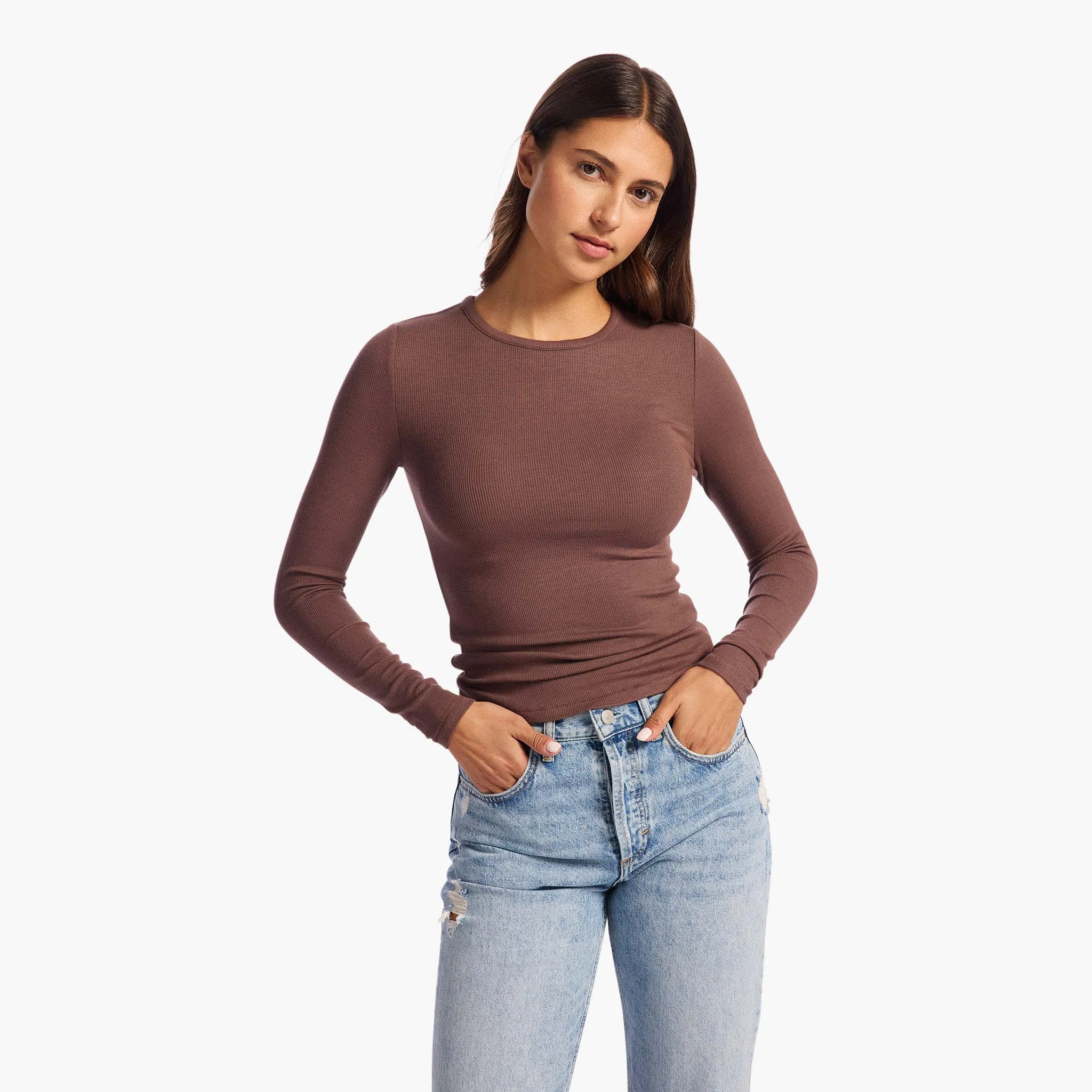 Slinky Rib Long Sleeve Shirt sold by nuuds product image thumbnail 4