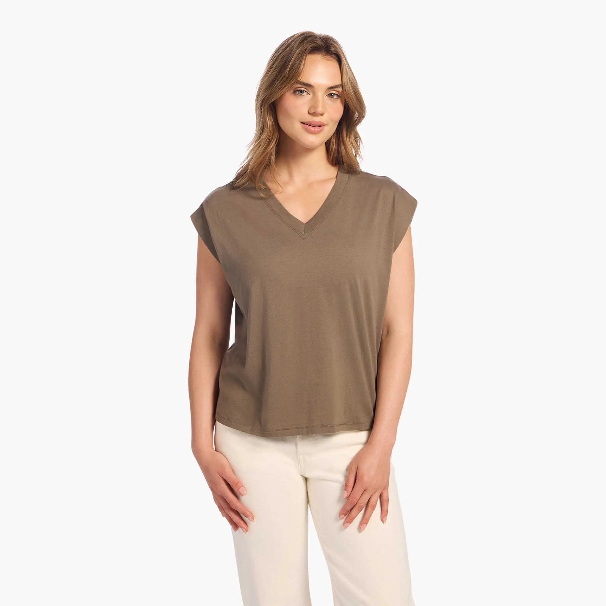 Soft Cotton V-Neck Muscle Tee sold by nuuds product image thumbnail 3