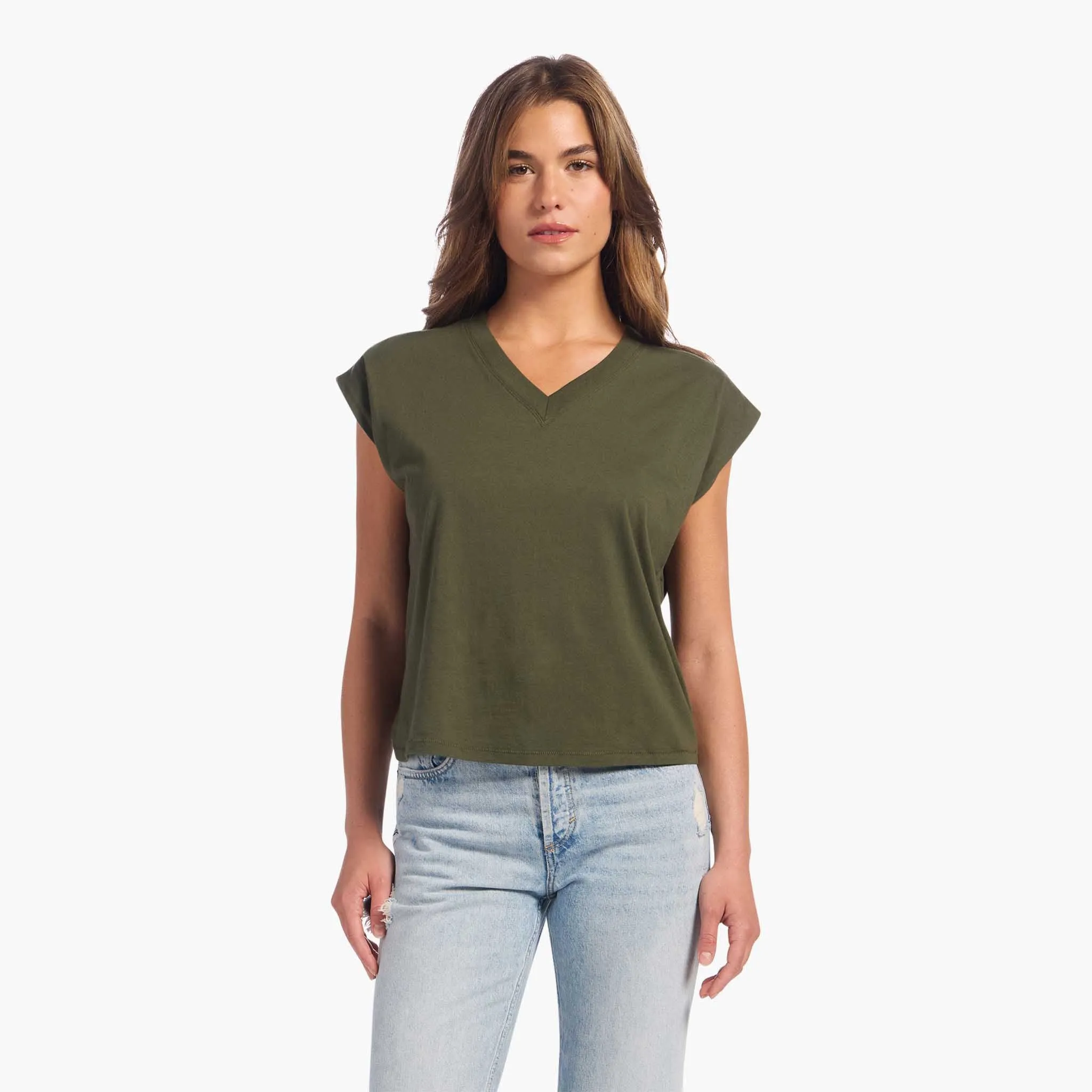 Soft Cotton V-Neck Muscle Tee sold by nuuds product image thumbnail 4