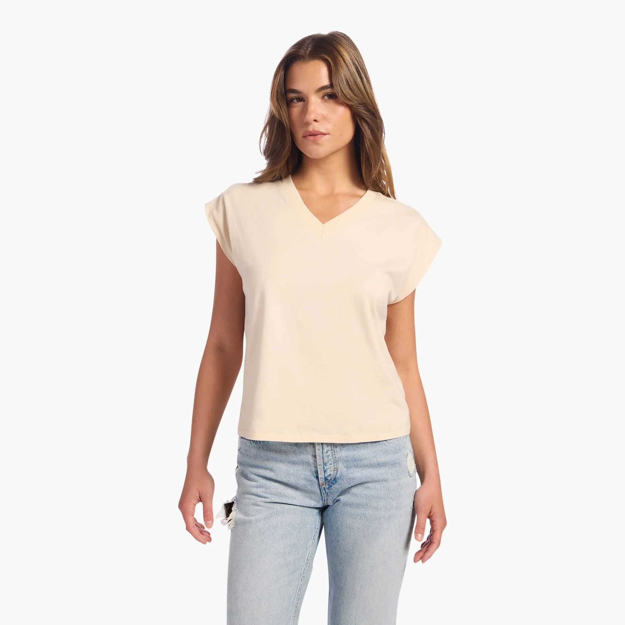 Soft Cotton V-Neck Muscle Tee sold by nuuds product image thumbnail 2