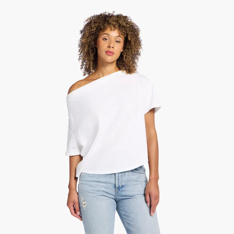 Vintage Cotton Off The Shoulder T-Shirt sold by nuuds