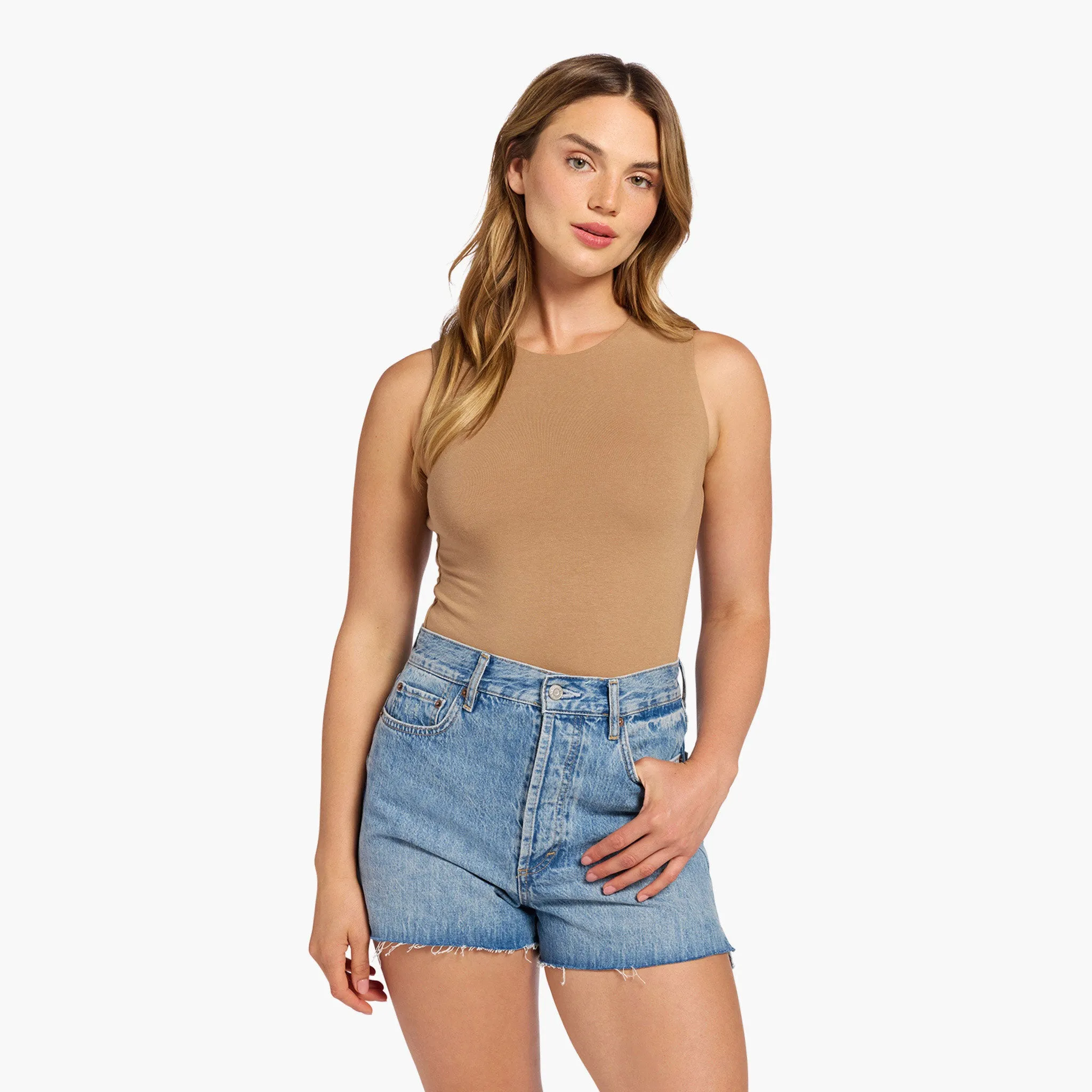Cotton Stretch Classic Crewneck Tank Bodysuit sold by nuuds product image thumbnail 5
