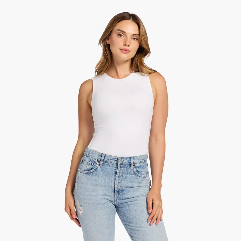 Cotton Stretch Classic Crewneck Tank Bodysuit sold by nuuds